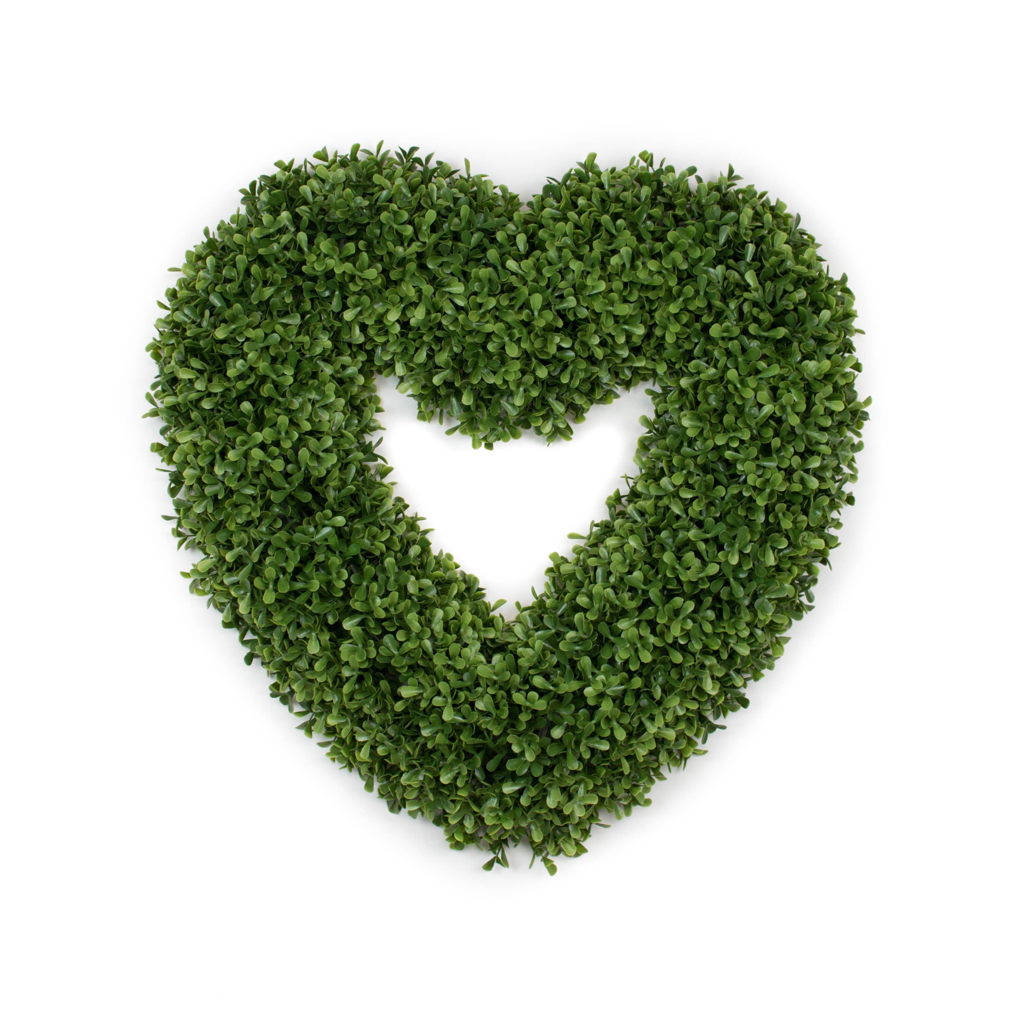 Faux Boxwood Heart - 17 Inch