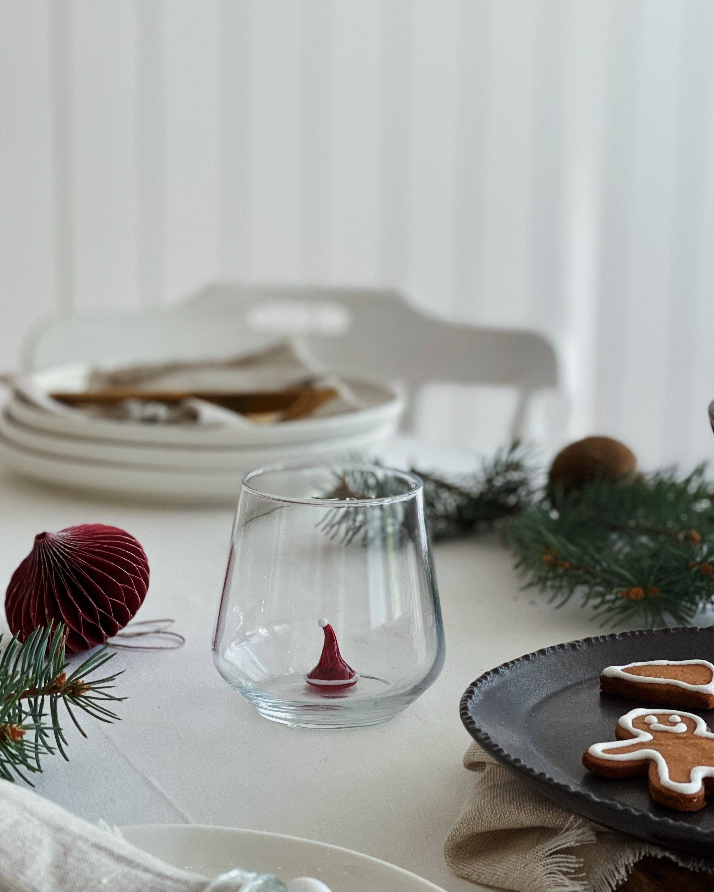 Santa Hat Wine Glass