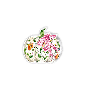 Floral Pumpkin with Pink Chinoiserie Bow Acrylic Art