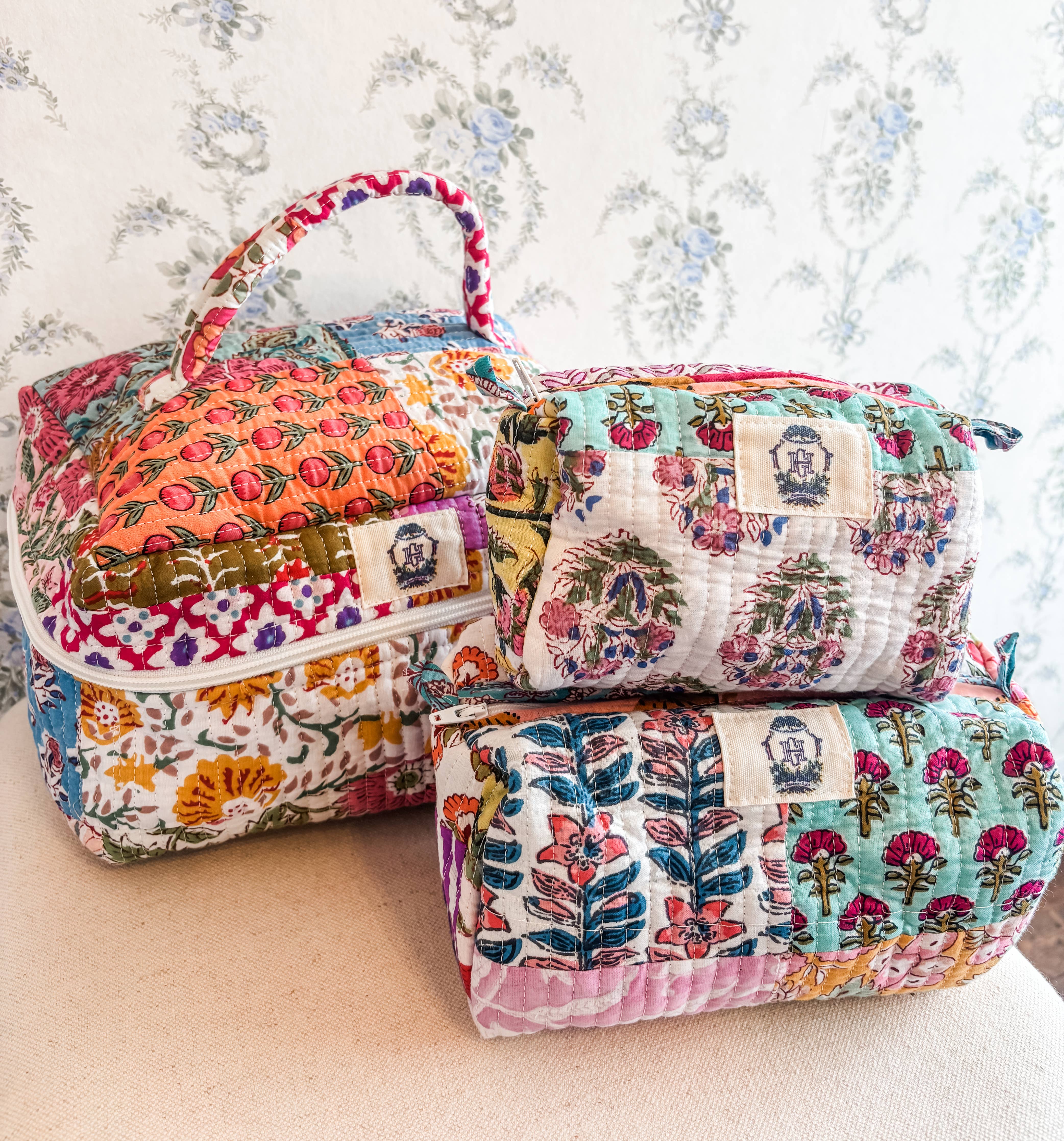 Wildflower Patch | Quilted Cosmetic Bags