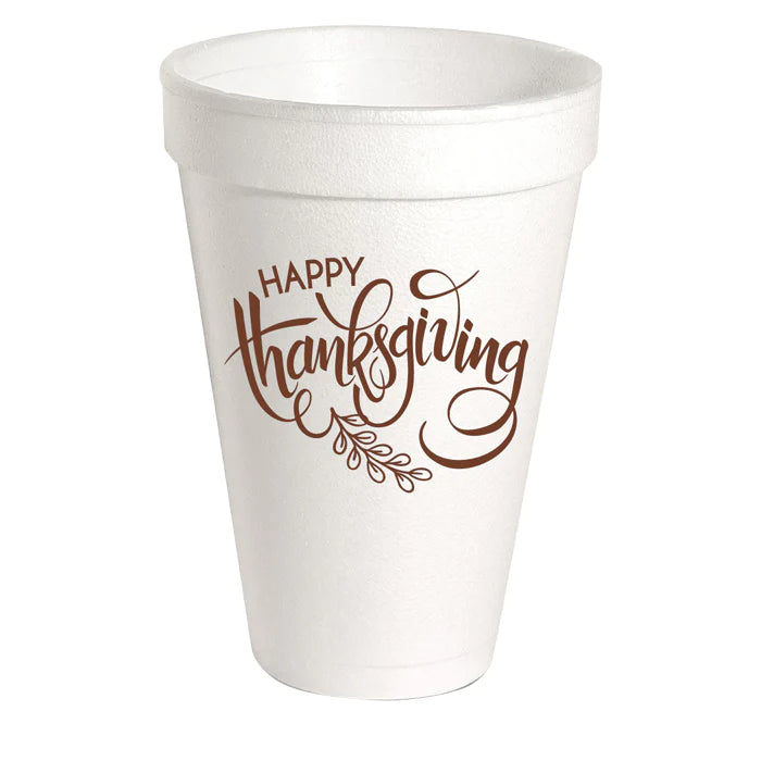 Happy Thanksgiving Styrofoam Cups
