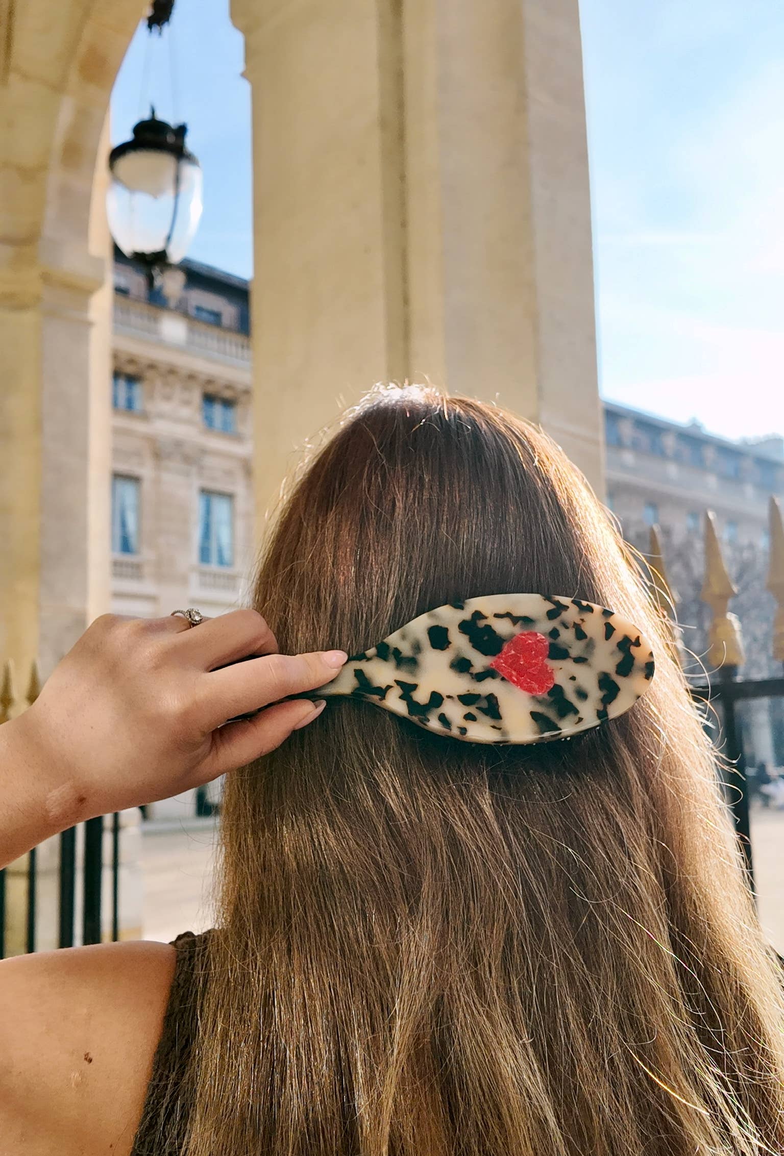 Hand-painted Heart Acetate Hair Brush