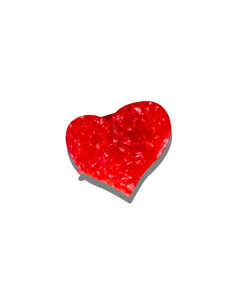 Handmade Heart Lay Down Claw Clip