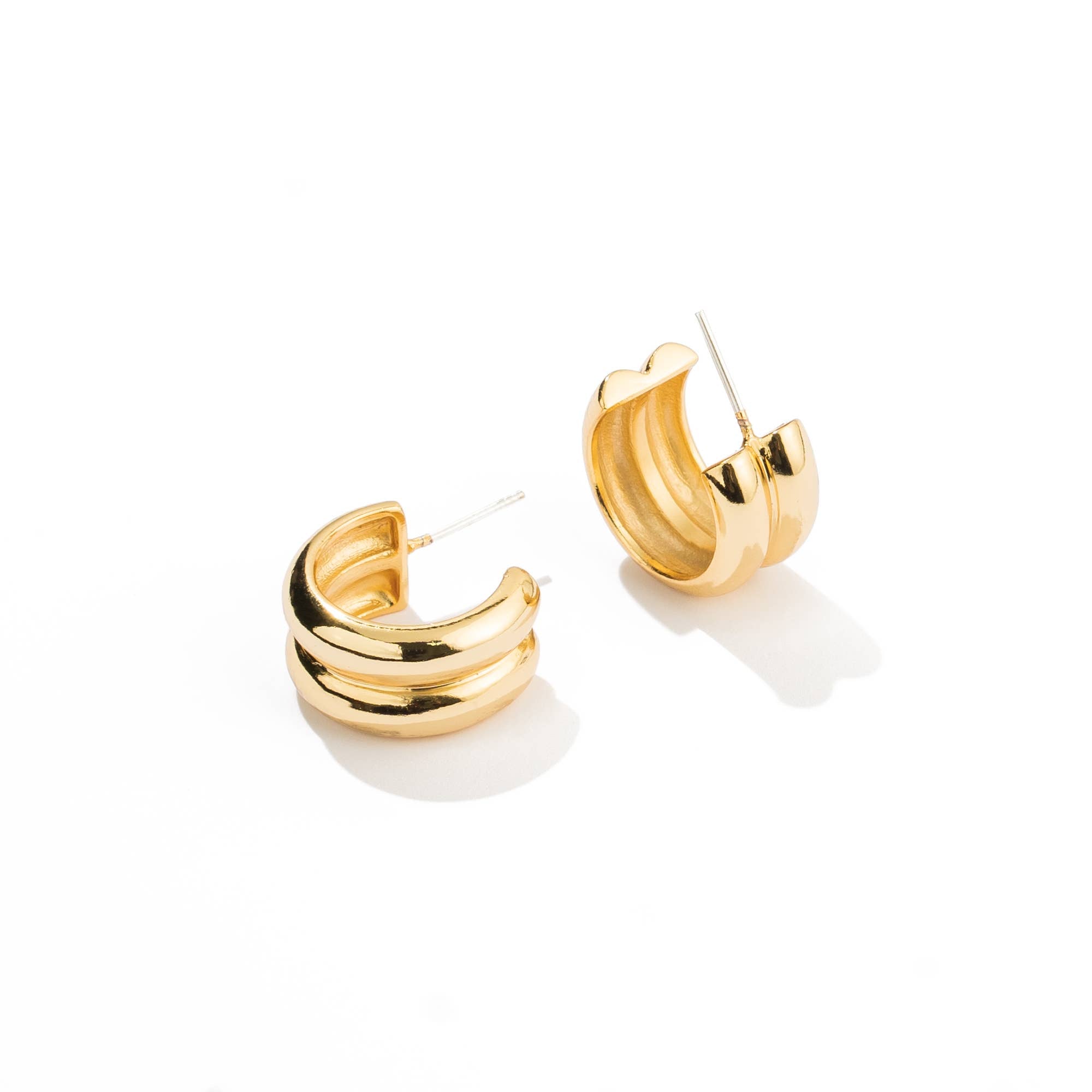 Twin Gold Hoops | Brenda Grands