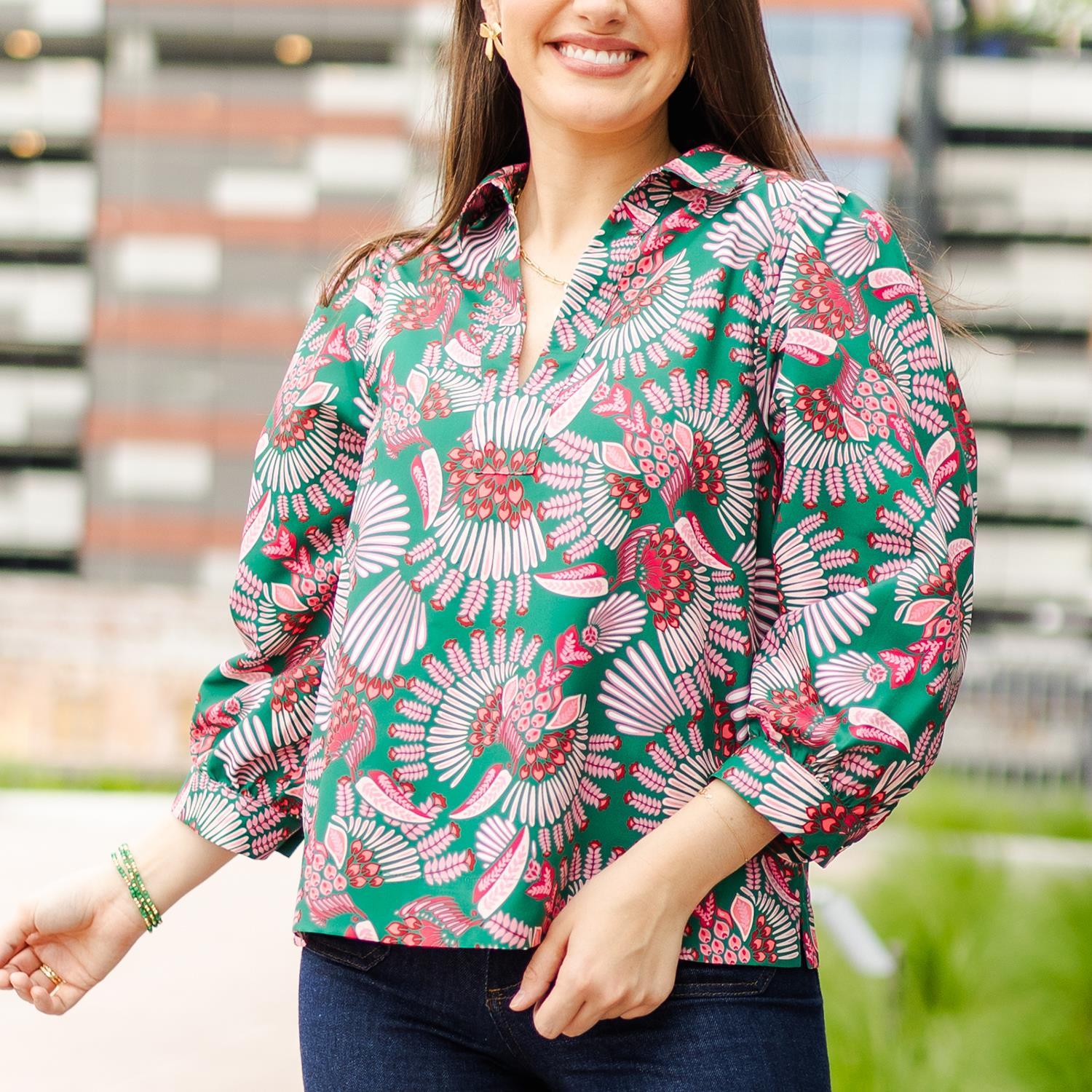 Charlee Toucan Tango Pink Top | Michelle McDowell
