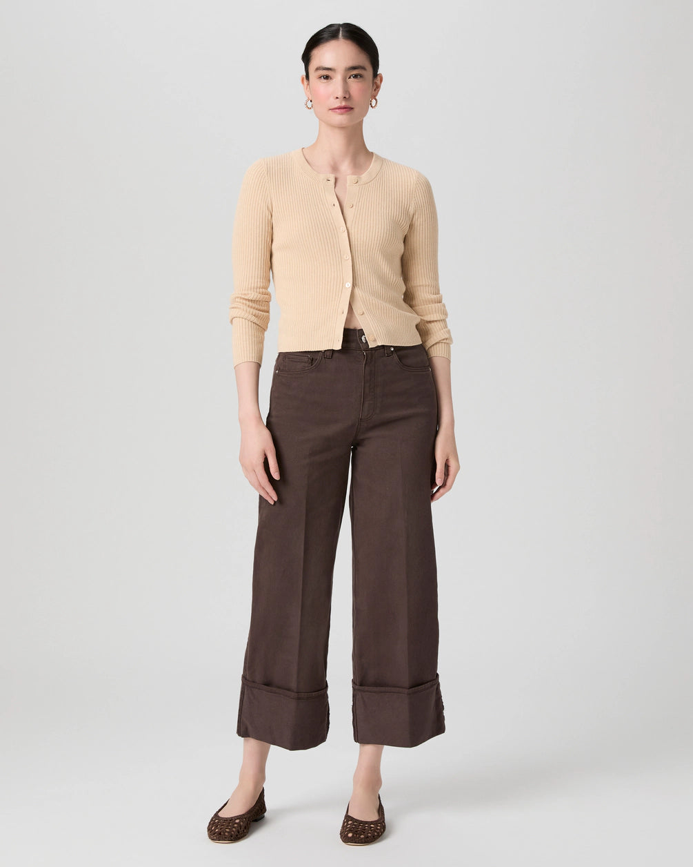 Sasha Ankle Wide Leg Jean - Rich Chocolate | Paige