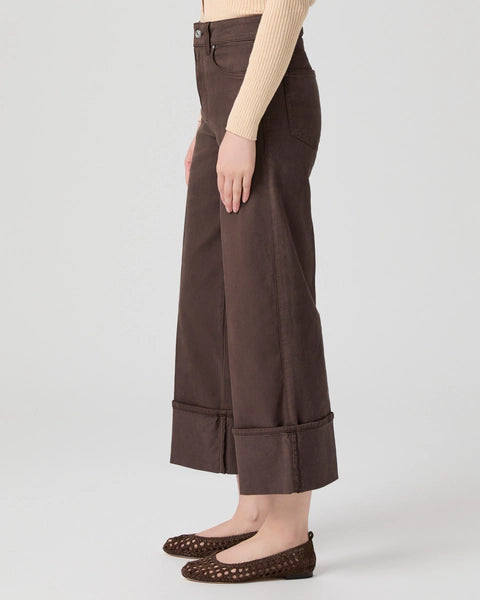 Sasha Ankle Wide Leg Jean - Rich Chocolate | Paige