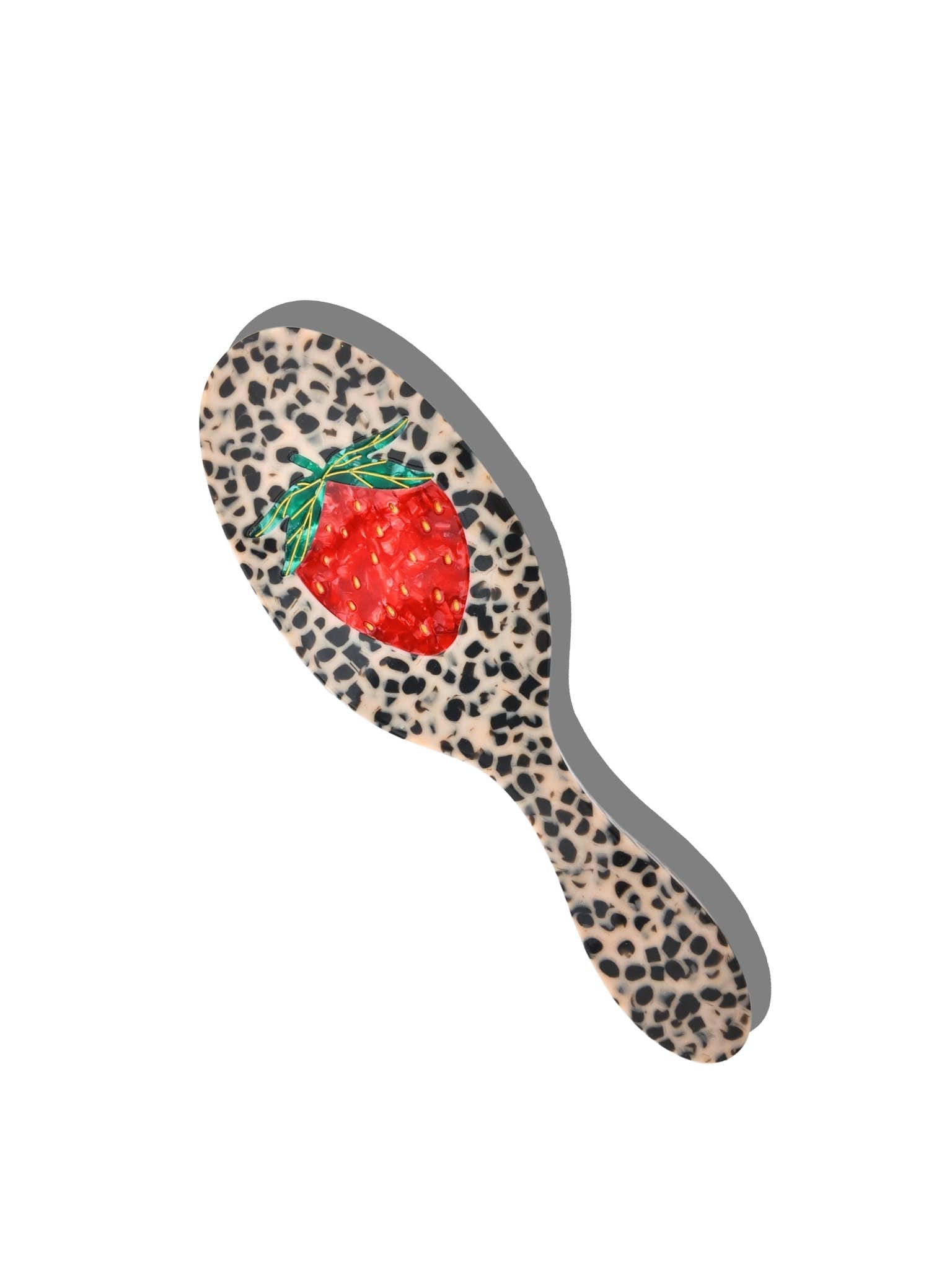 Hand-painted Strawberry Acetate Hair Brush