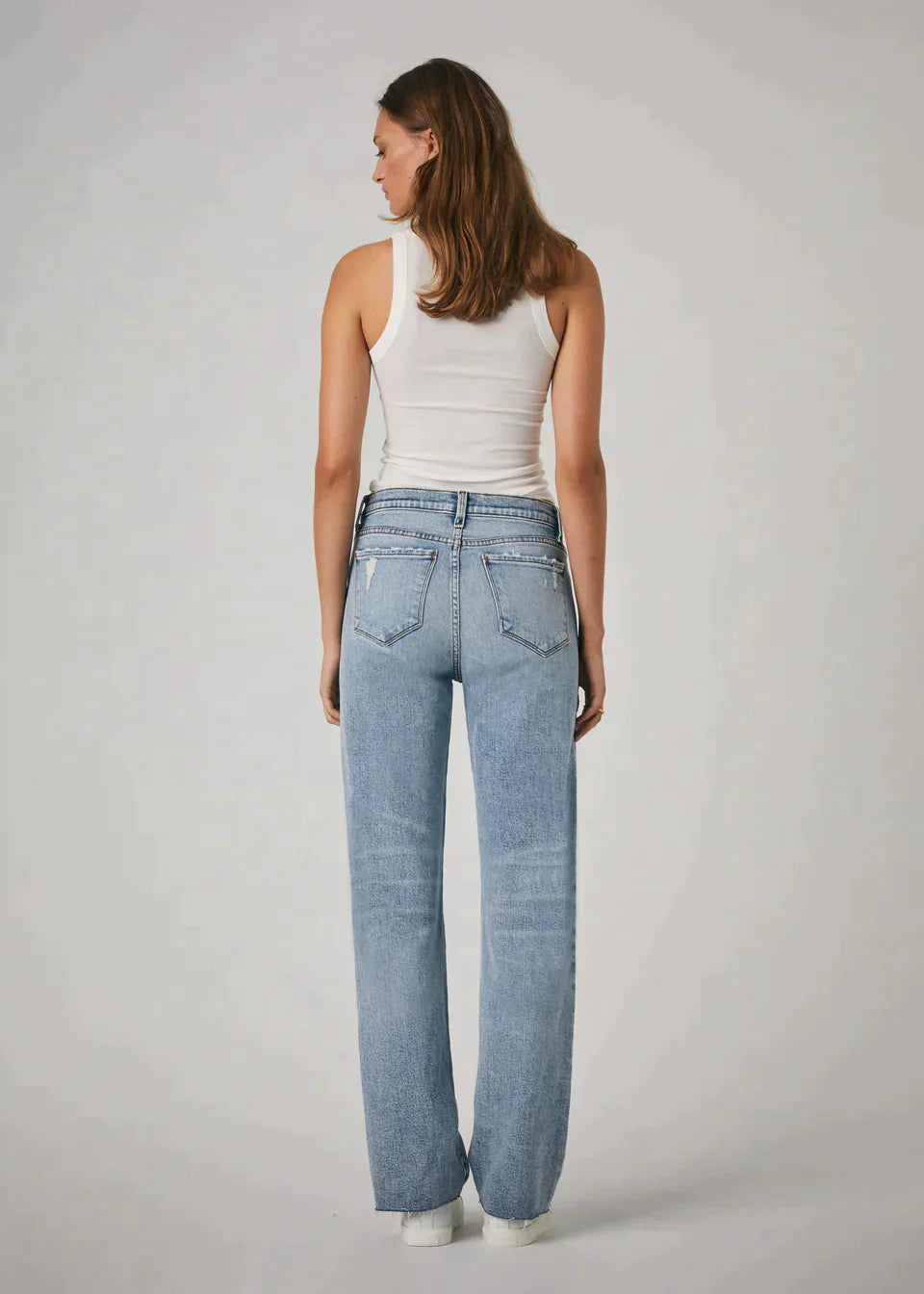 Vincent High Rise Button Fly Long Wide Leg Jeans | Edyson