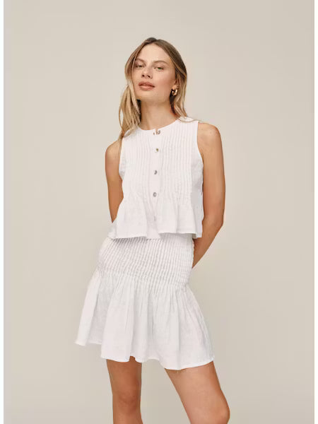 Sleeveless Pintuck Top - White | Bella Dahl