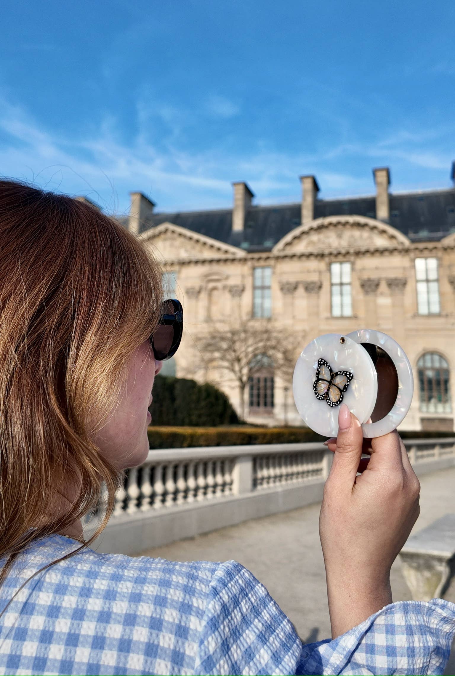Hand-painted Butterfly Compact Mirror