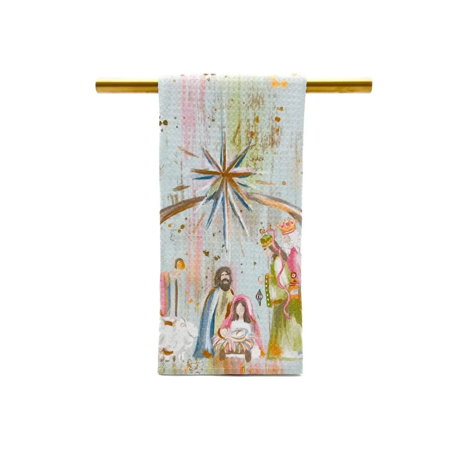 Pastel Nativity Tea Towel