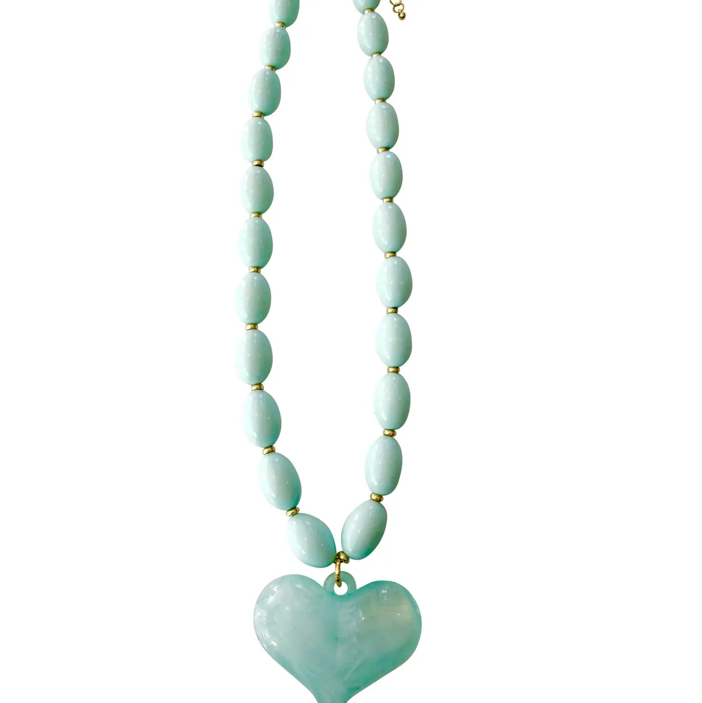 Roxie Beaded Necklace with Heart Charm