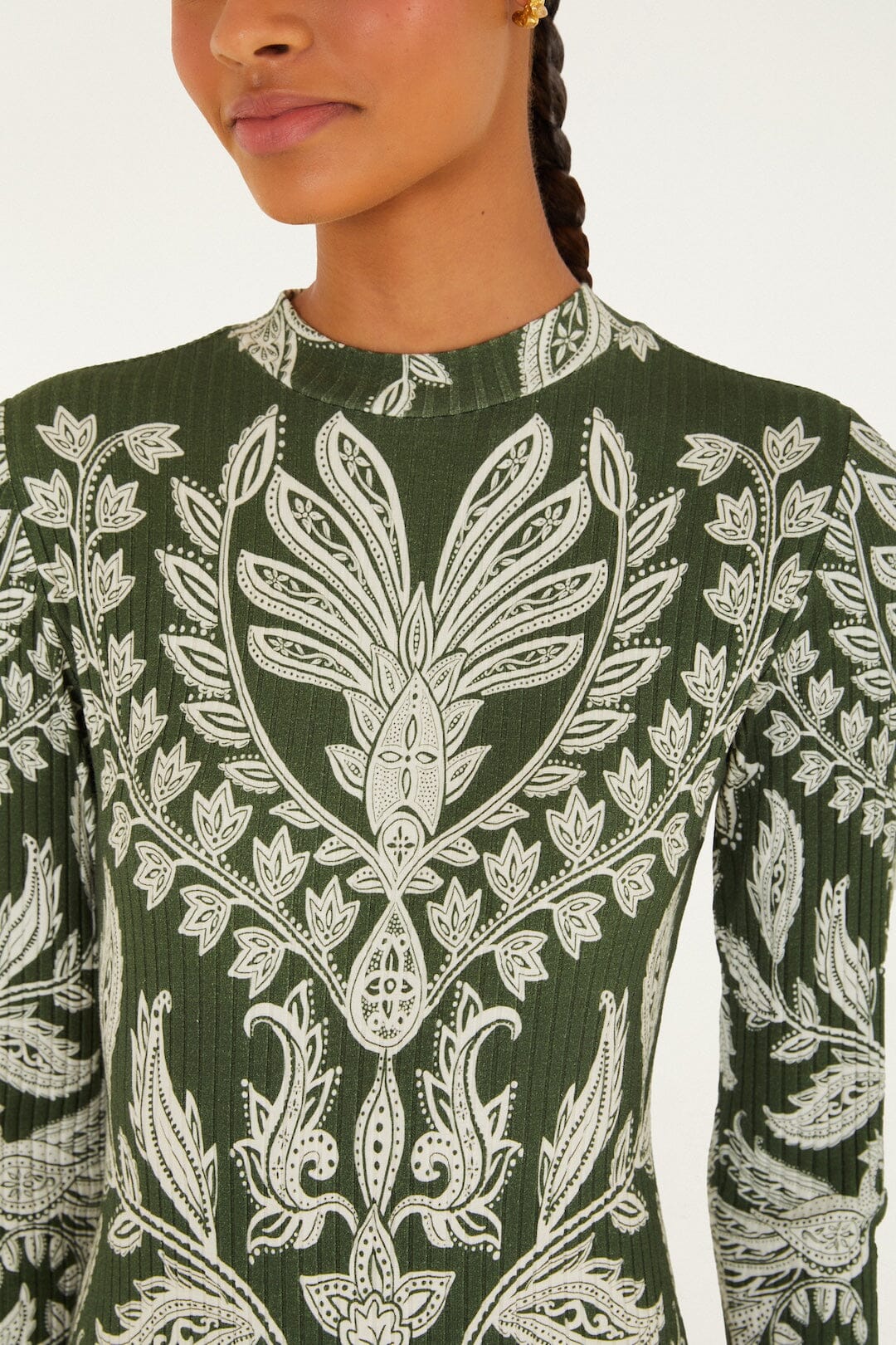 Dark Green Miranda Long Sleeve Bodysuit | Farm Rio