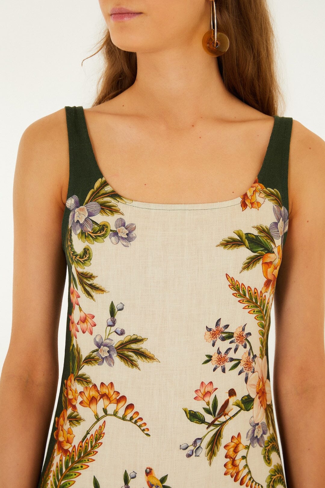 Sand Nature Square Neck Mini Dress | Farm Rio