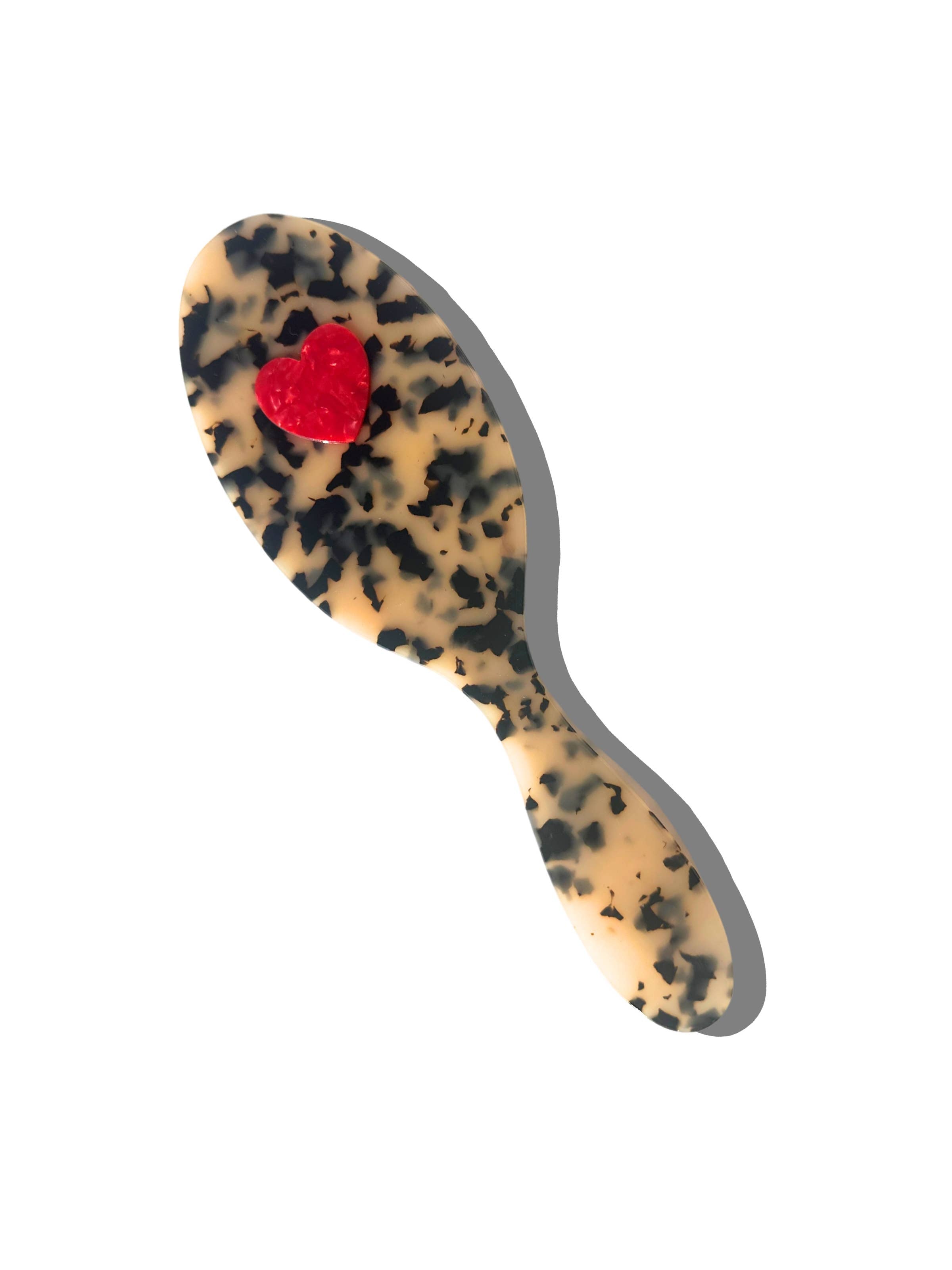Hand-painted Heart Acetate Hair Brush
