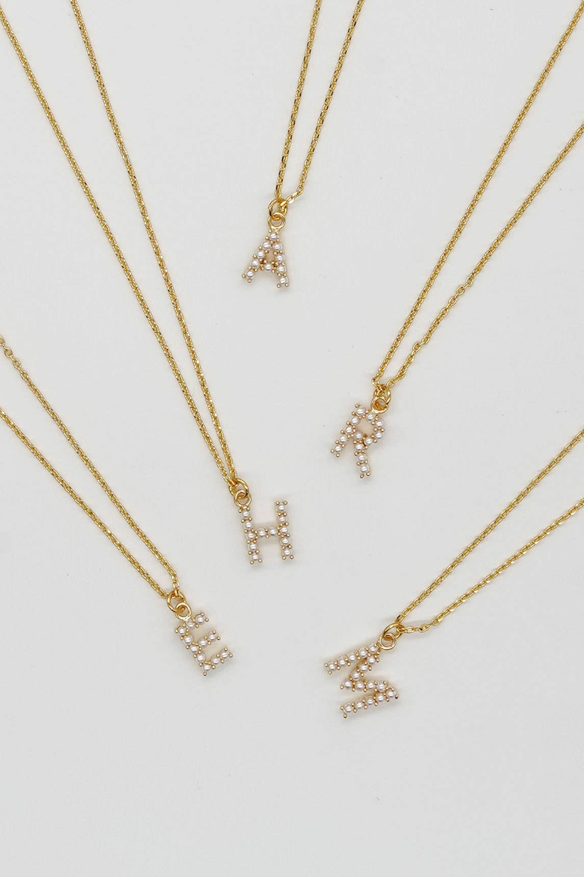 Dainty Love Pearl Initial Necklace | Brenda Grands