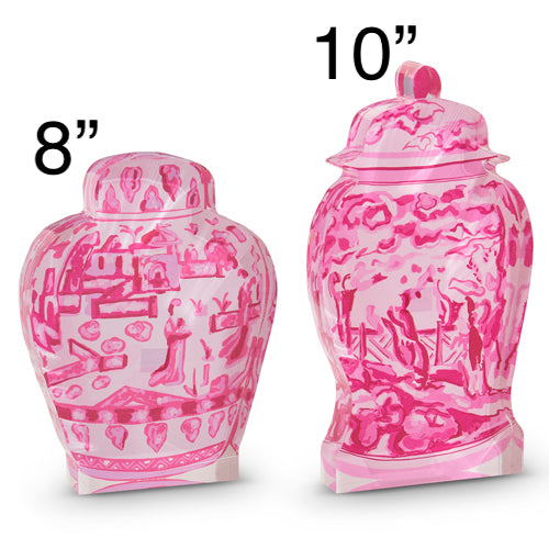 Pink Chinoiserie Ginger Jar Acrylic Block