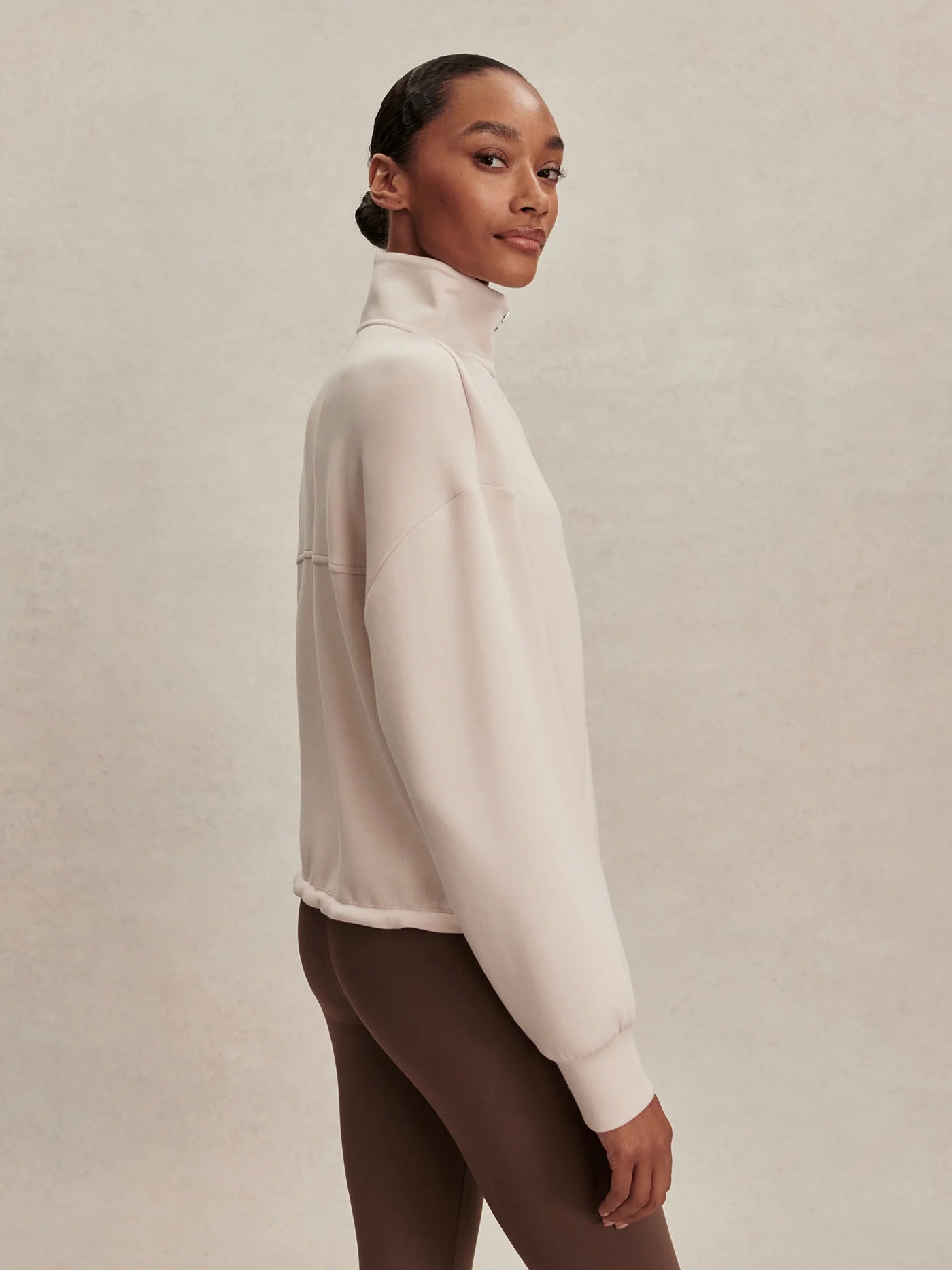 Sian Cropped Half Zip Midlayer - Silver Grey | Varley