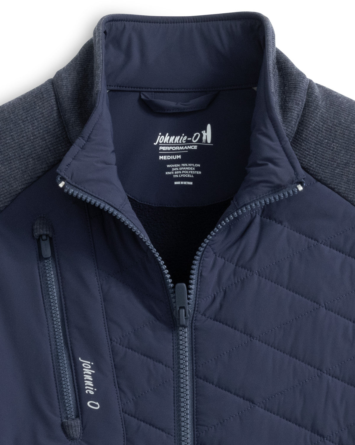 Weller Lightweight Mixed Media Fleece Jacket - Navy | Johnnie-O