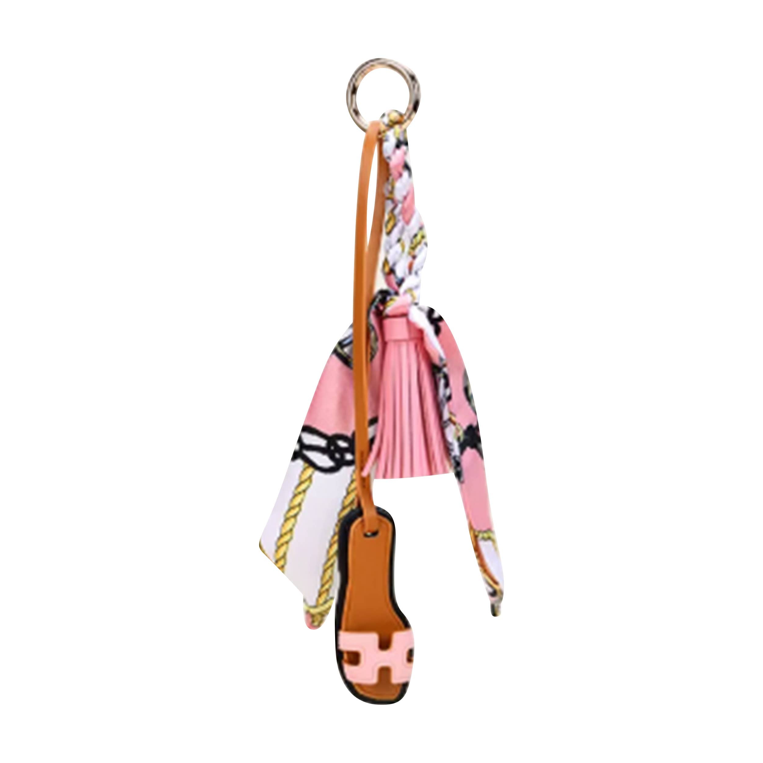 Designer Sandal w/ Scarf Bag Charm