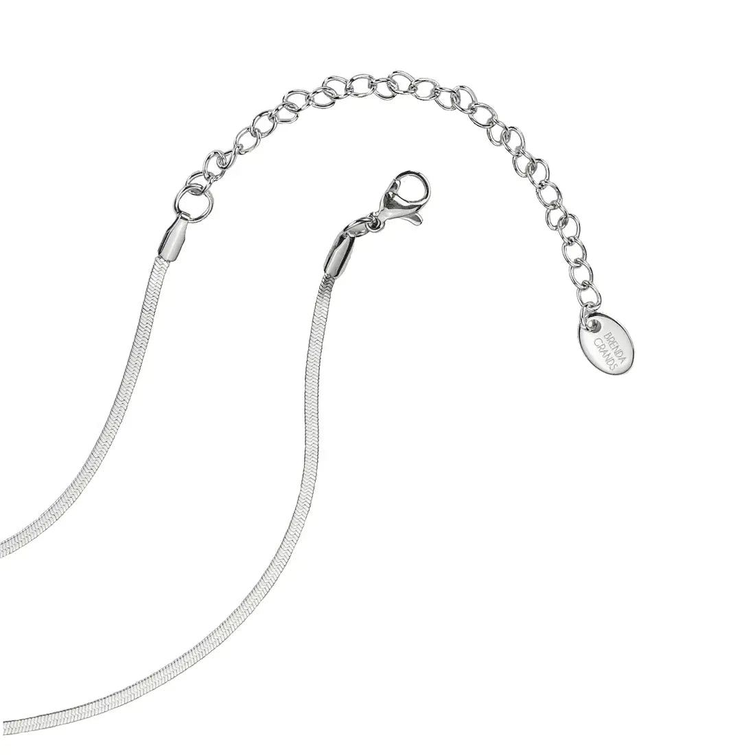Silver Micro Herringbone Necklace | Brenda Grands
