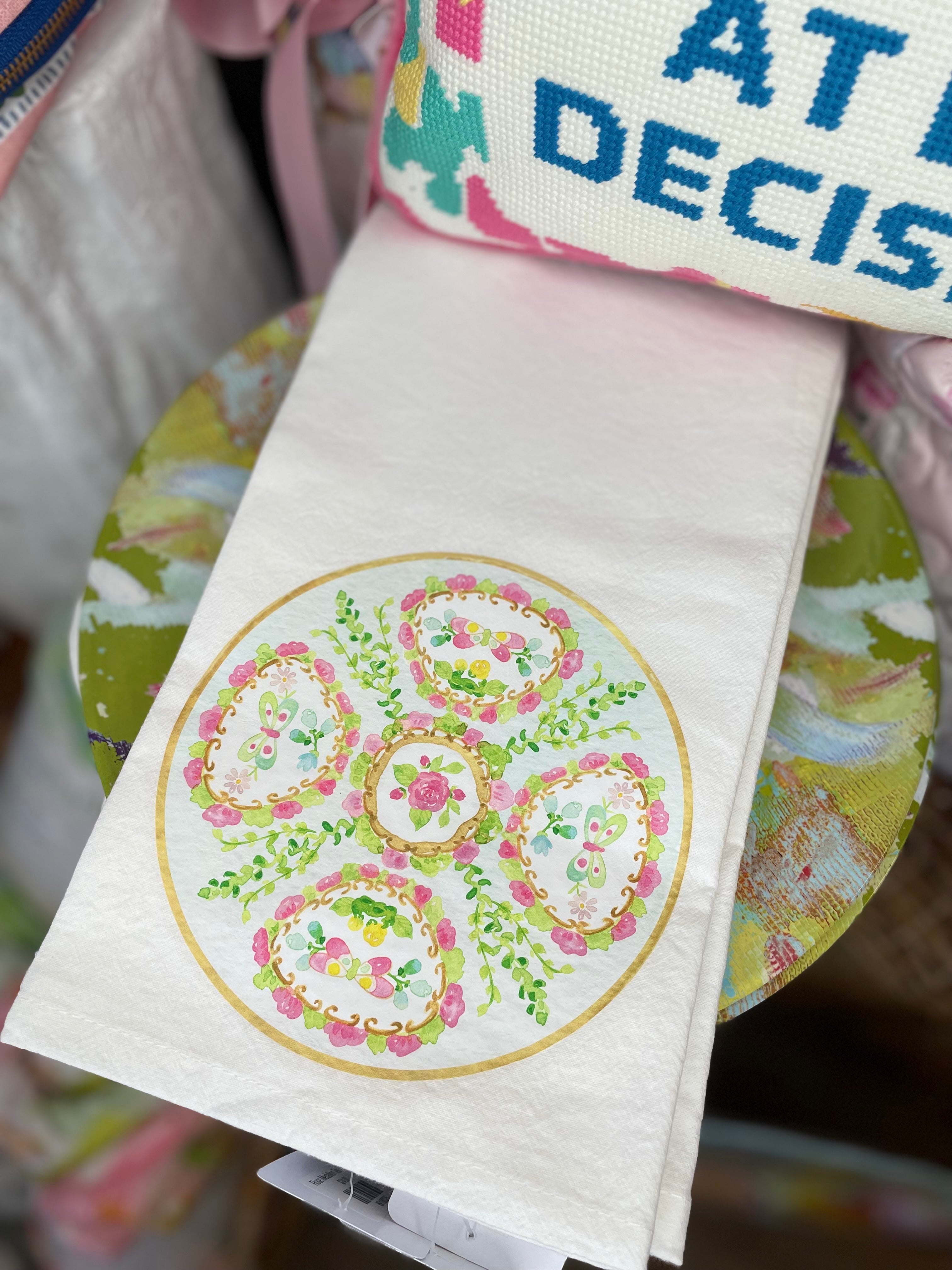 Rose Medallion Tea Towel