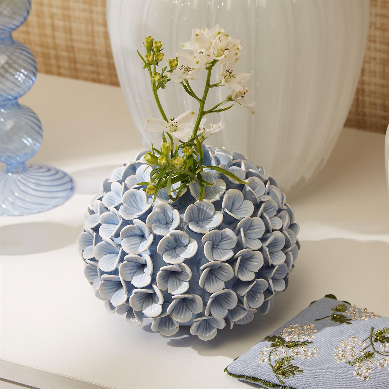 Hydrangea Flower Vase/Taper Candle Holder