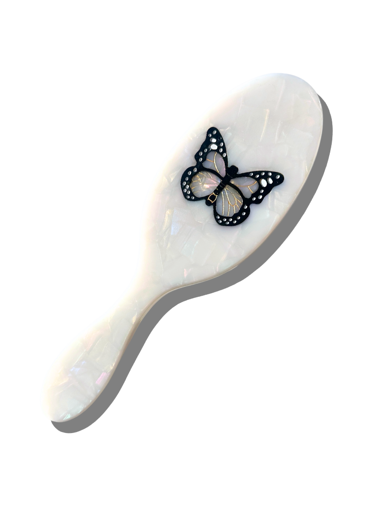 Hand-painted Butterfly Acetate Hair Brush