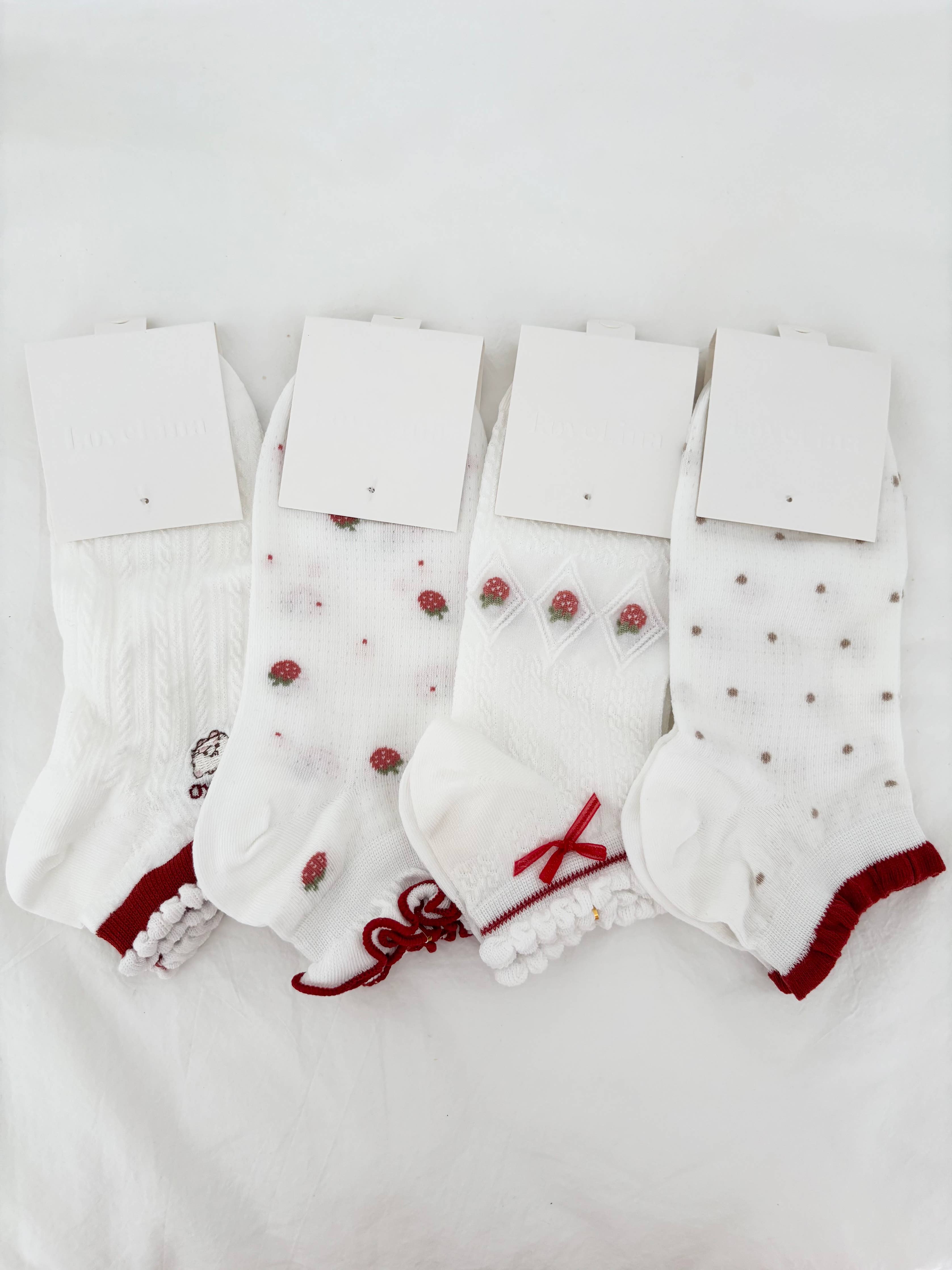 Strawberry Red Cute Delicate Socks