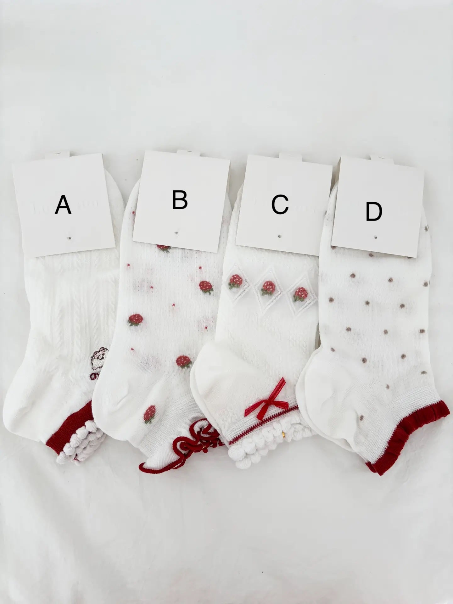 Strawberry Red Cute Delicate Socks