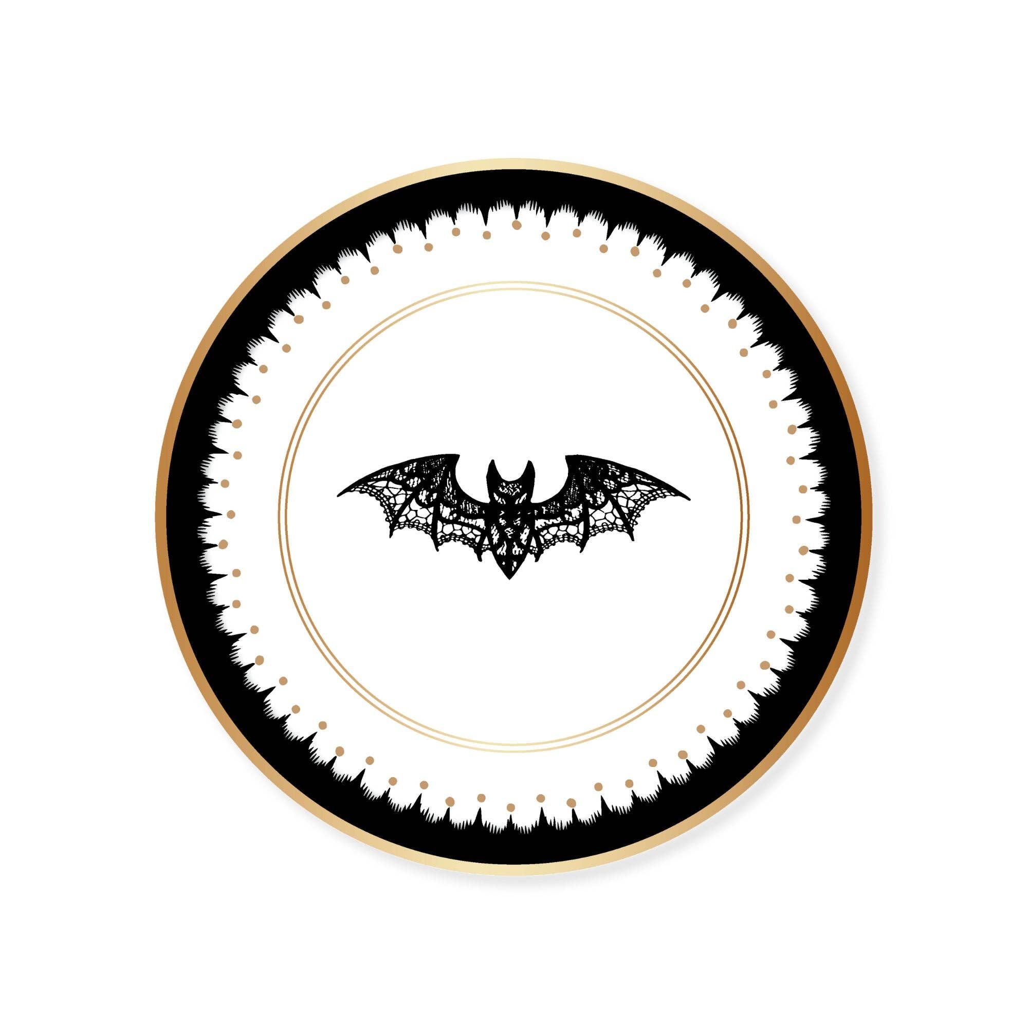 Elegant Halloween Dessert Lacy Bat Plates
