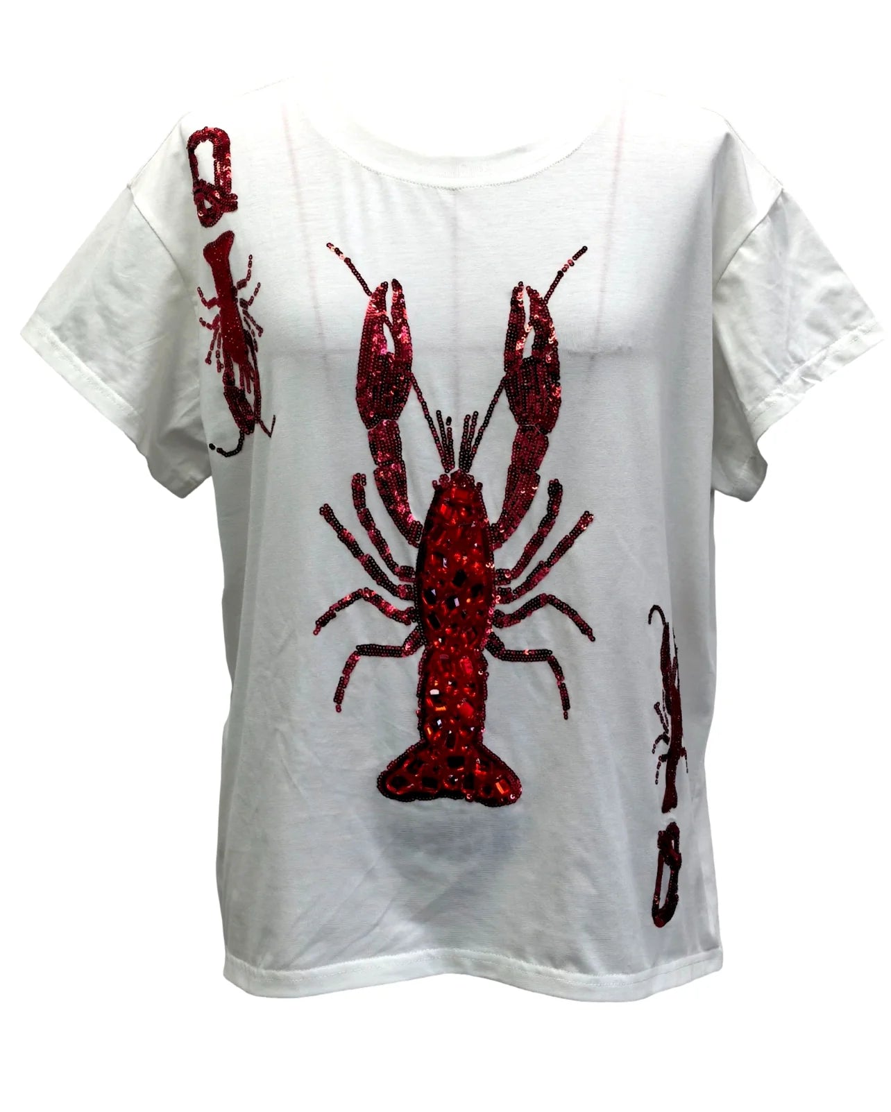 White Crawfish Card Tee | Queen of Sparkles