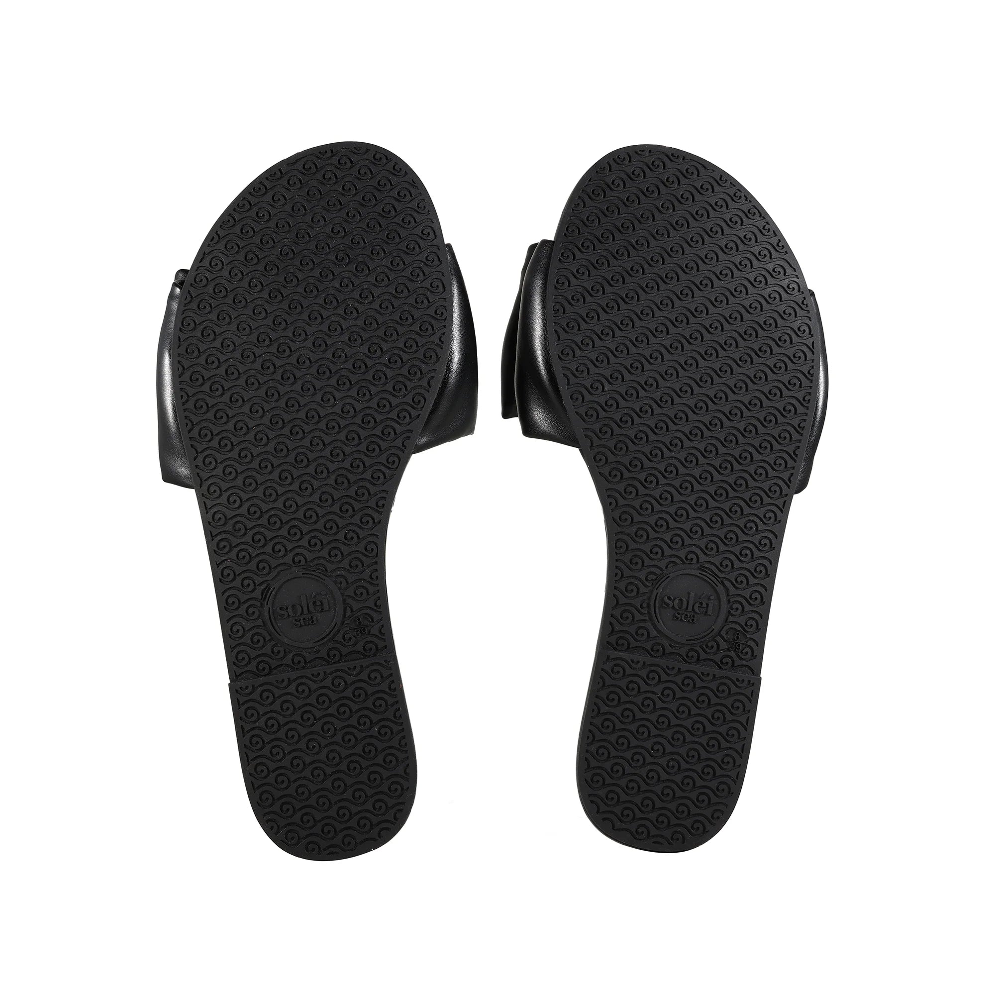 Rafie Bow Slide Sandal - Black | Soléi Sea