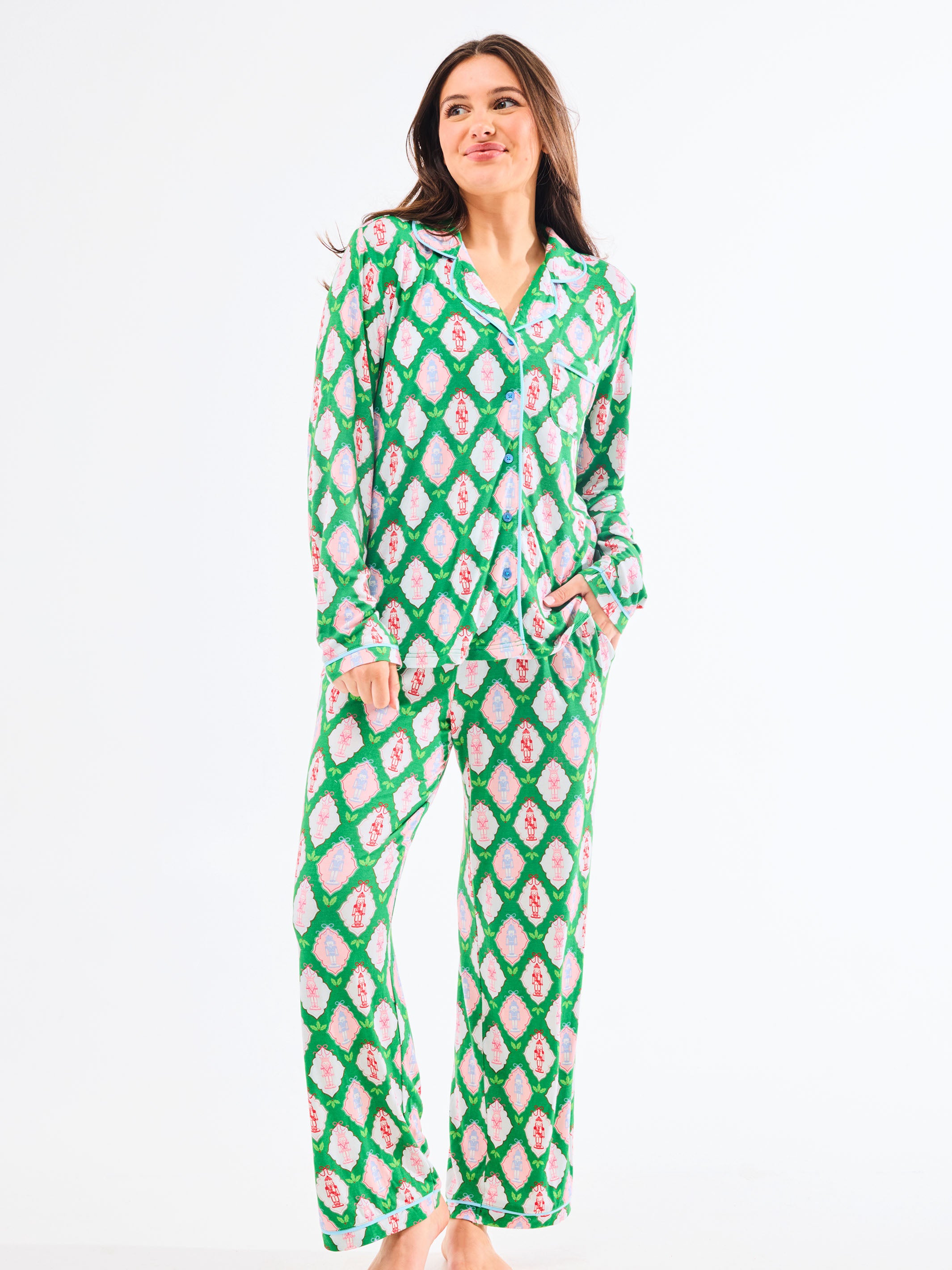 Charlotte Pant Set - Christmas Cavalry | Mary Square