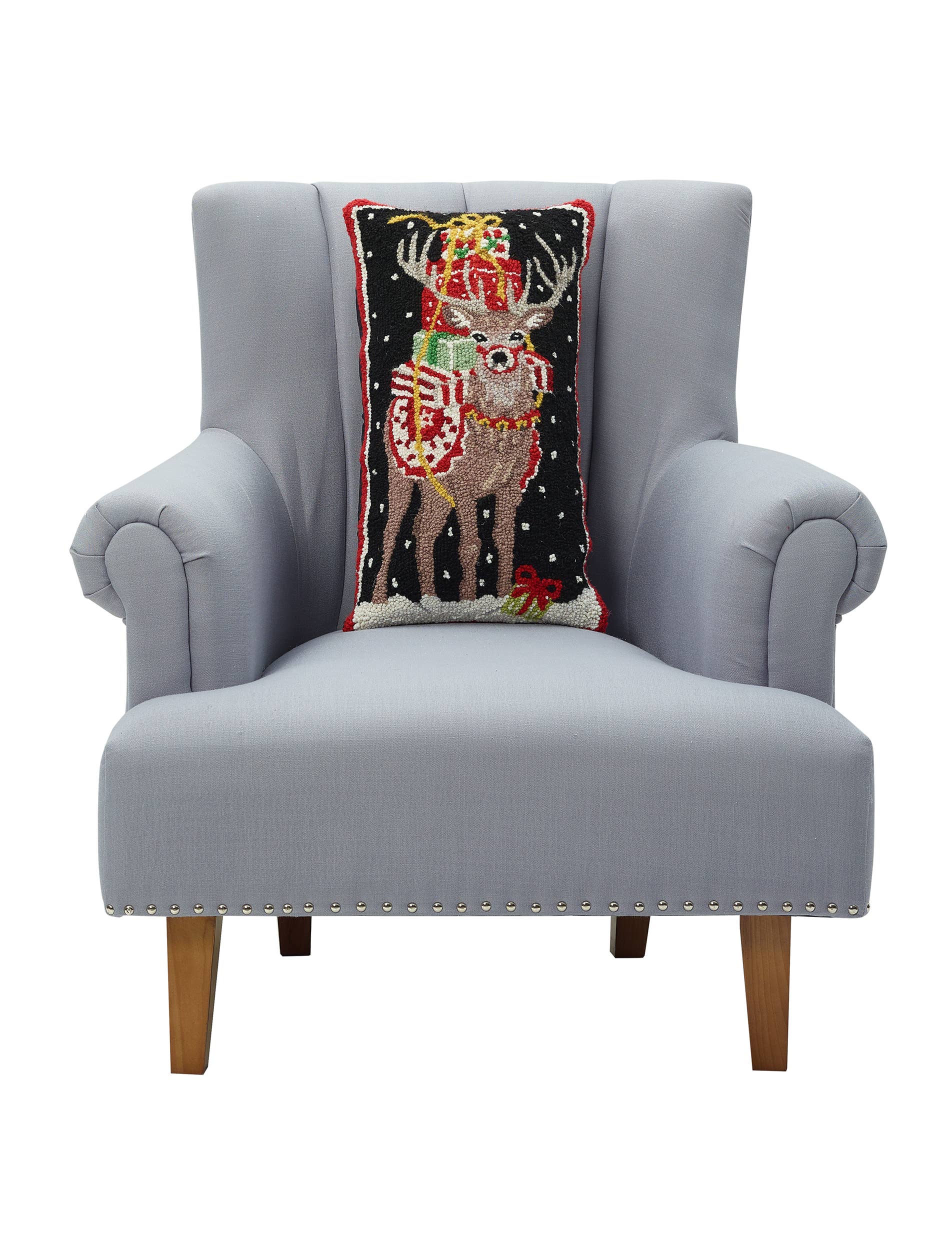 Present Deer Hook Pillow