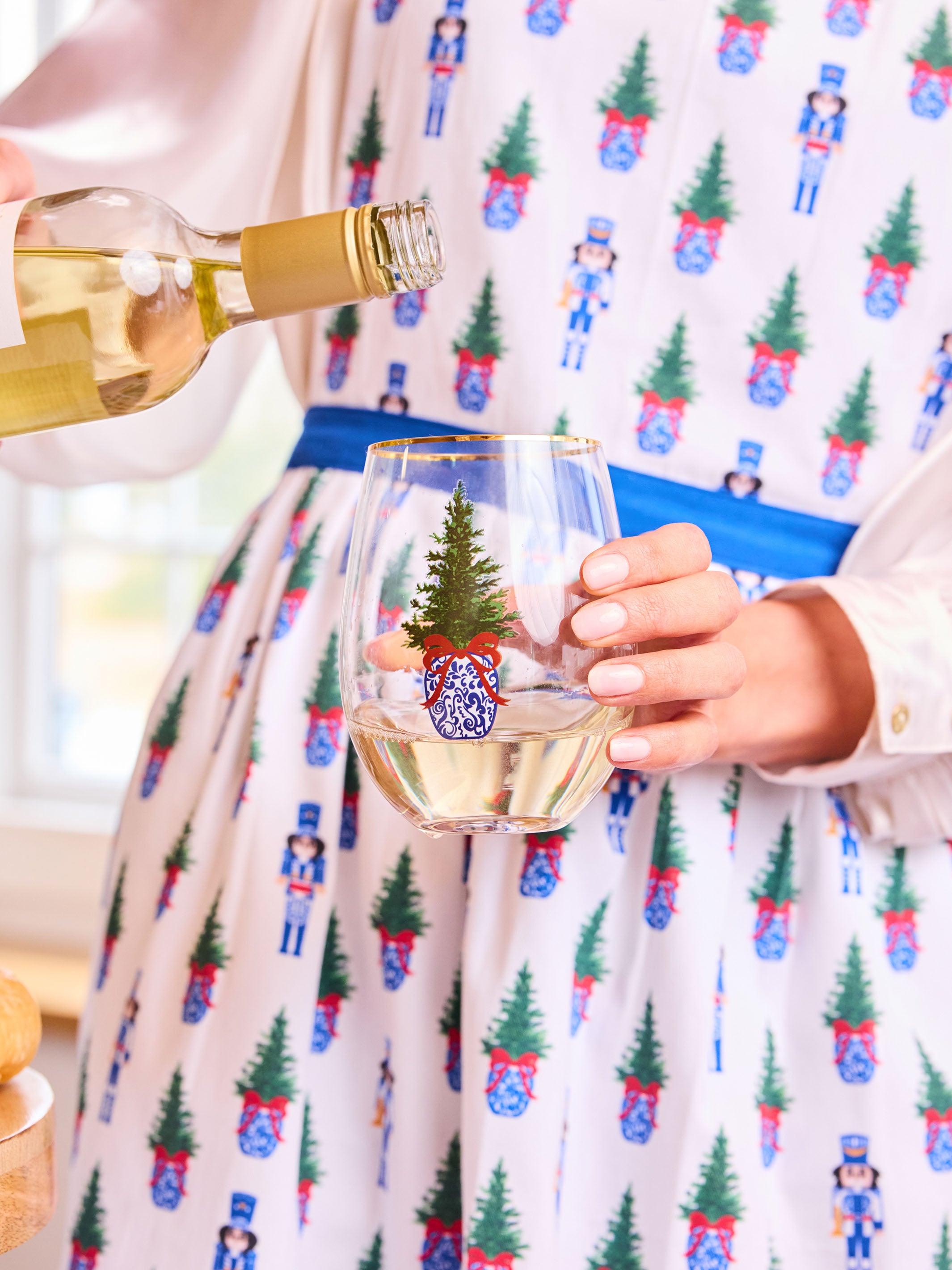 Stemless Wineglass - Chinoiserie Tree | Mary Square