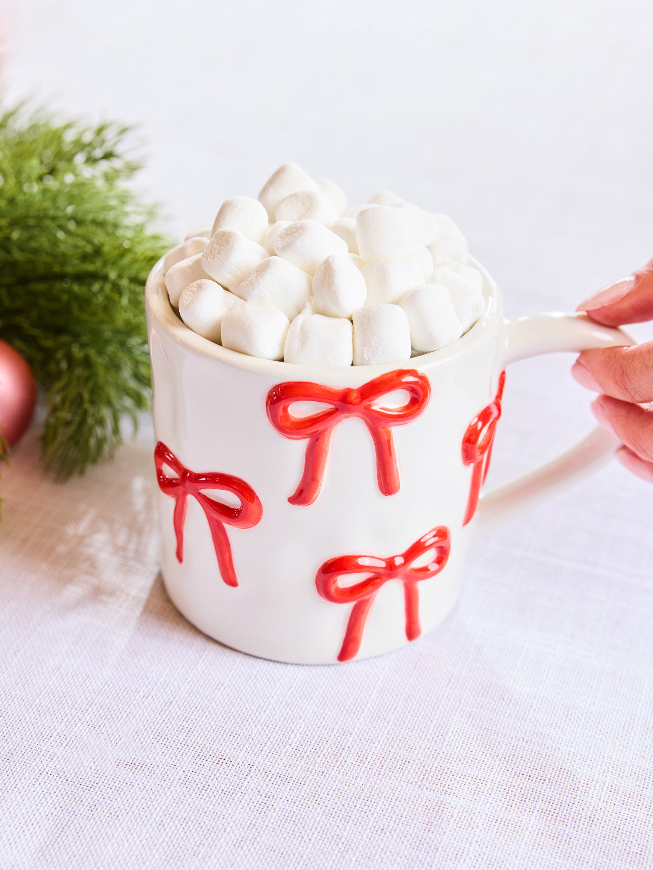 Organic Mug w/ Sculpted Bows | Mary Square