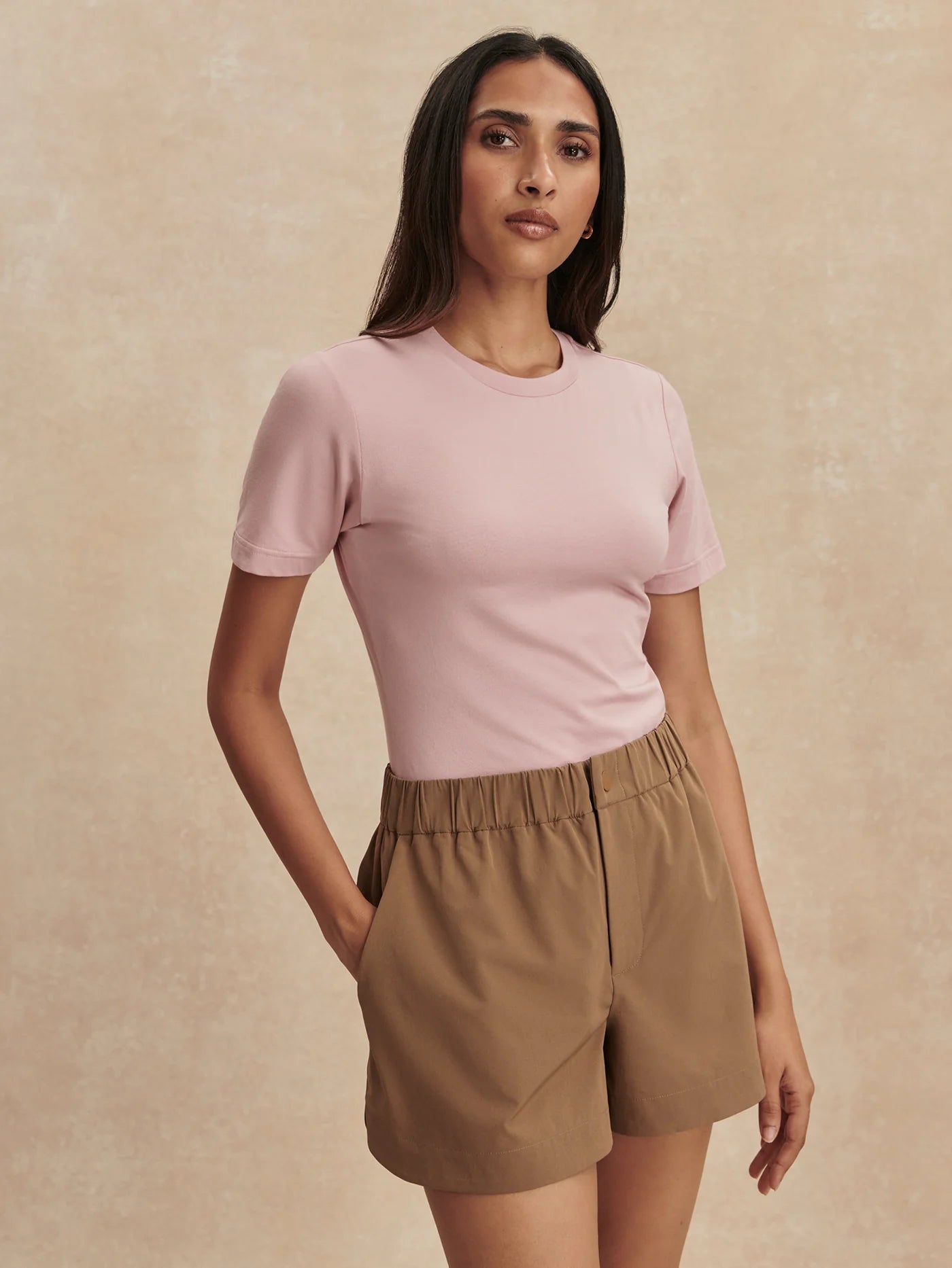 Regina Fitted Tee - Zephyr Mauve | Varley