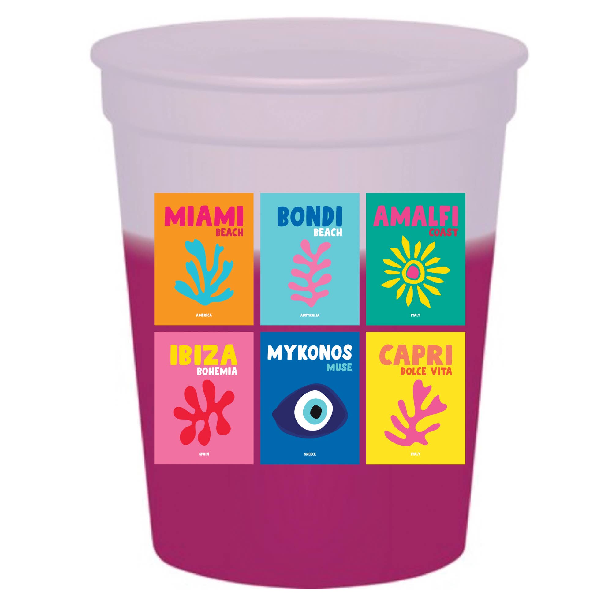 Travel Books Color Changing Mood Stadium Cups