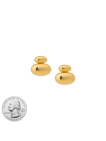 Gold Pebble Studs | Bracha
