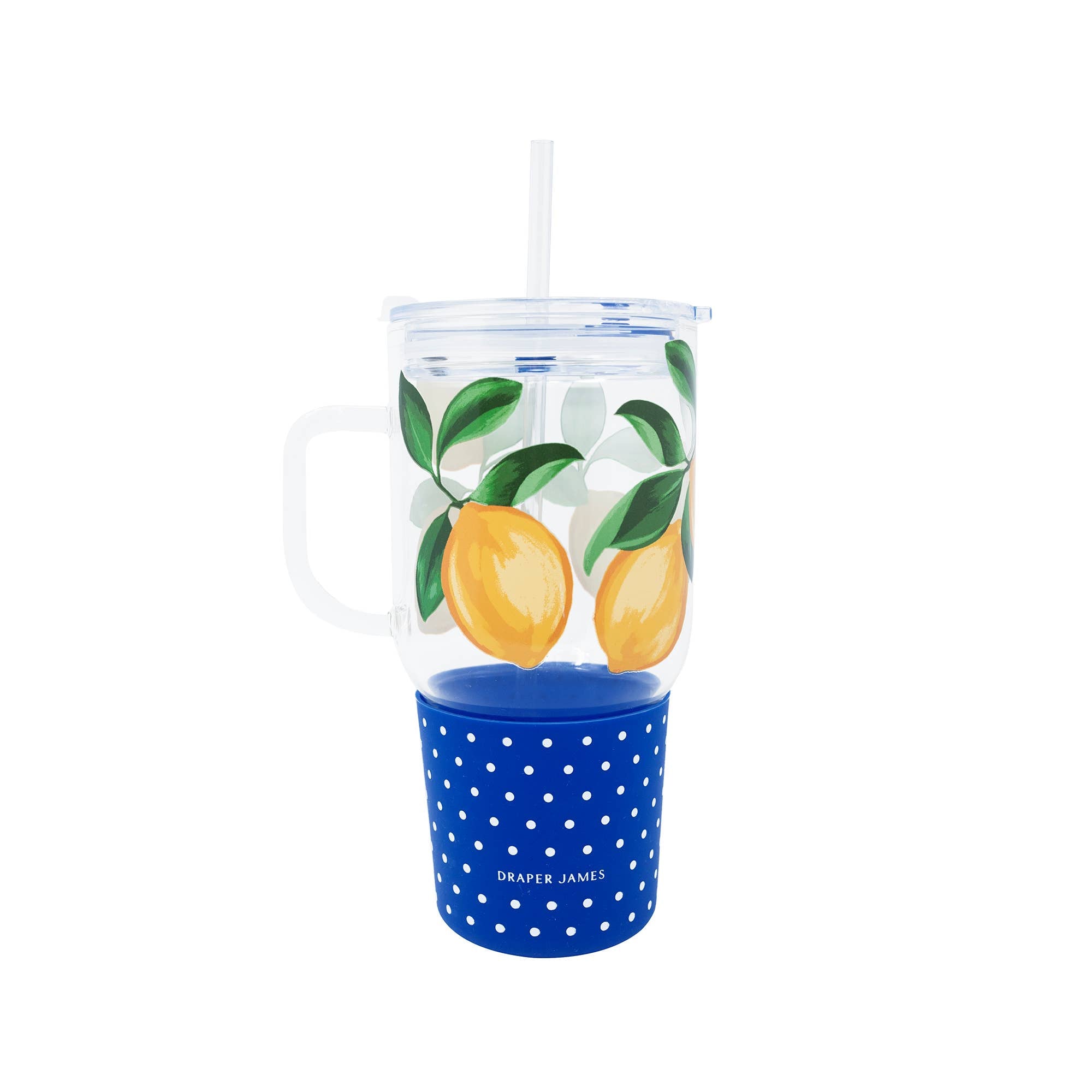 Lemons Glass Tumbler with Straw | Draper James