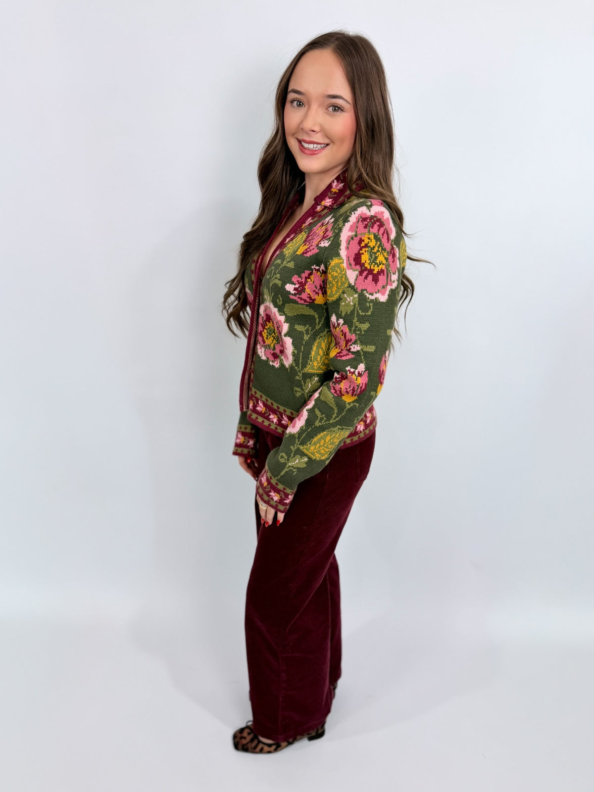 Meg Corduroy Wide Leg Pant - Dark Cherry | Kut From The Kloth