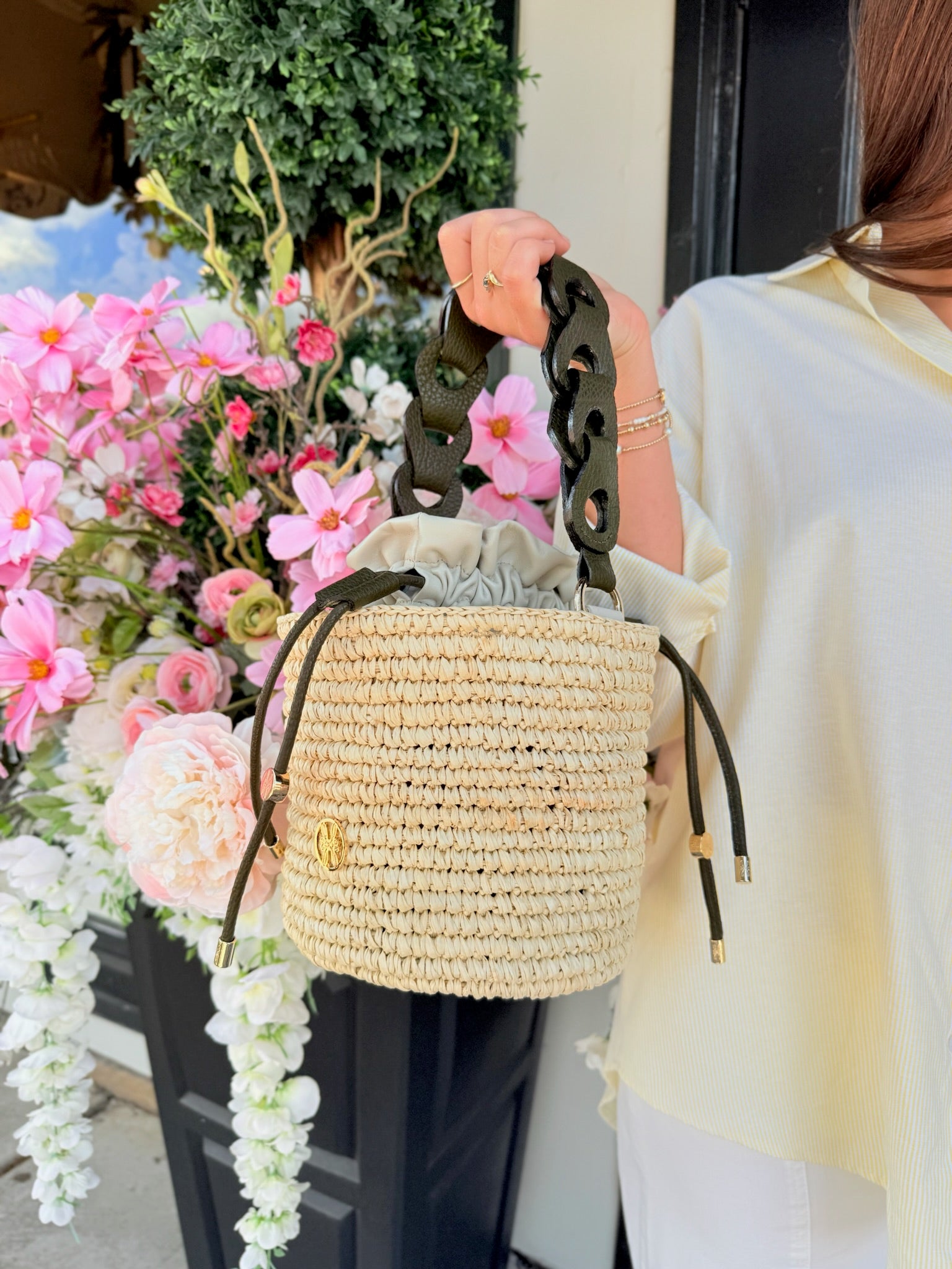 Brisa Medium Bag - Natural W/Chocolate Leather | Maki Palmaza