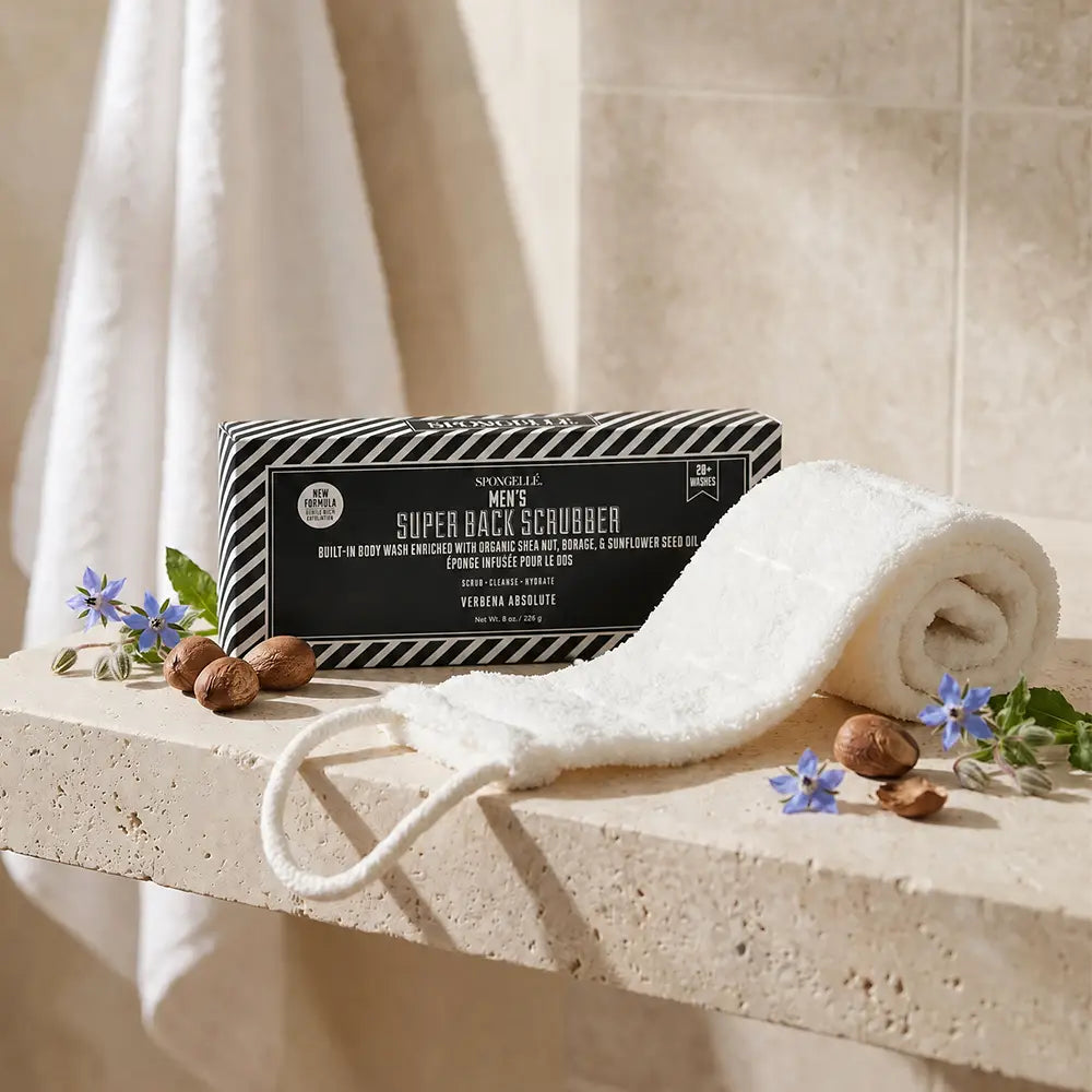 Men's Body Wash Infused Back Scrubber | Spongellé