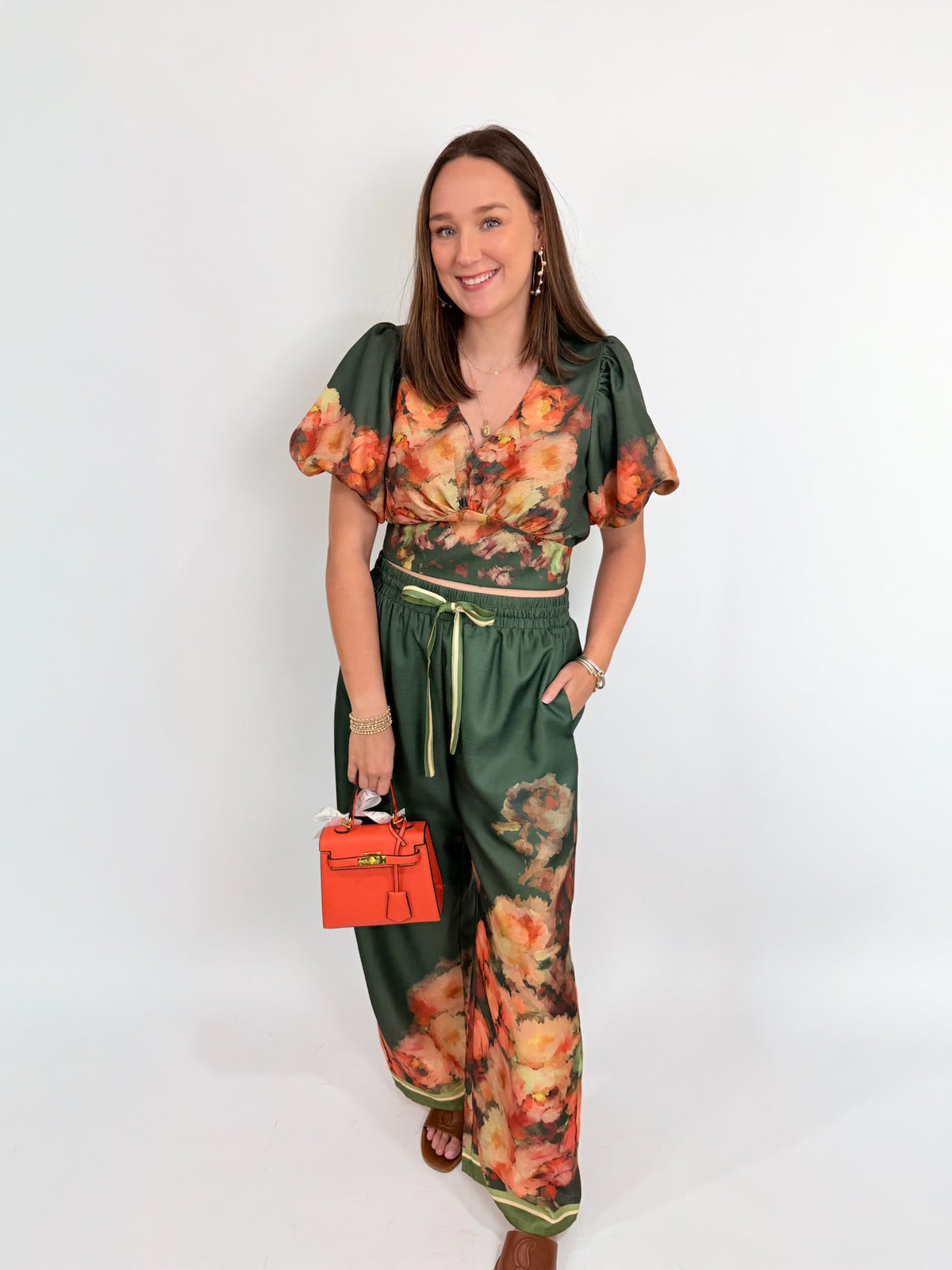 Emel Floral Print Puff Sleeve Top | Ciebon