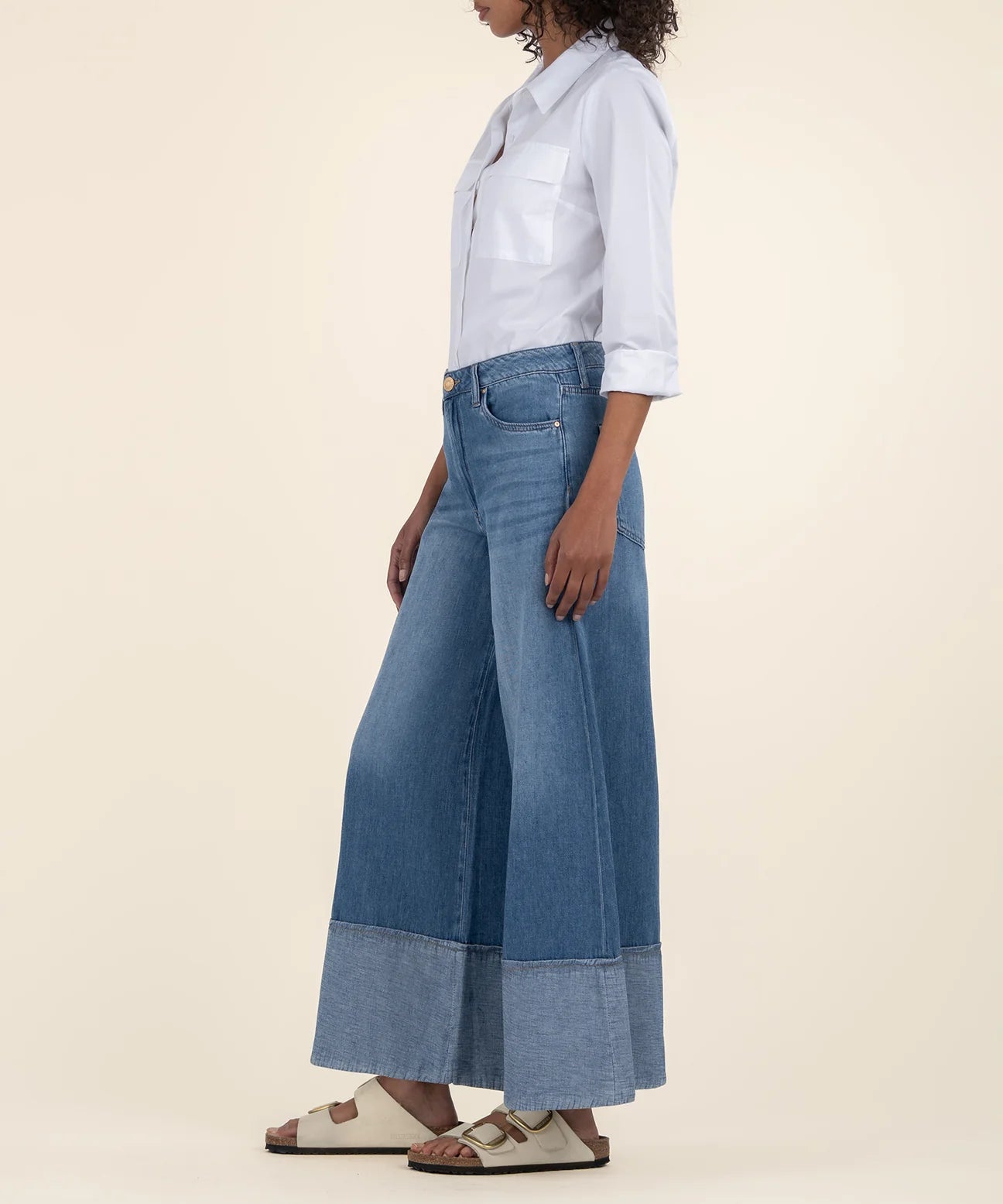 Blake Crop Wide Leg w/Hem Detail | KUT