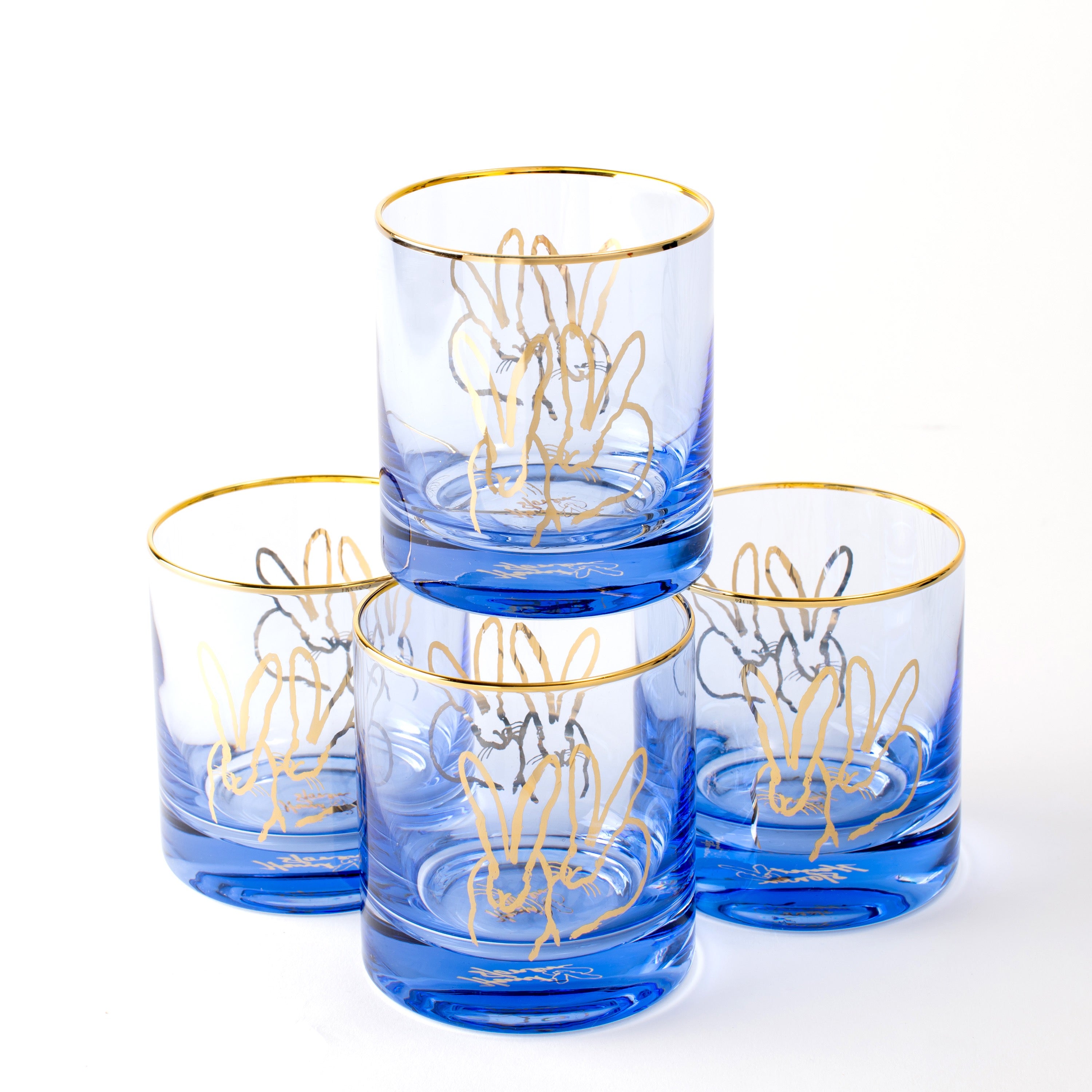 Double Bunny Old Fashioned Glasses Singles | Hunt Slonem