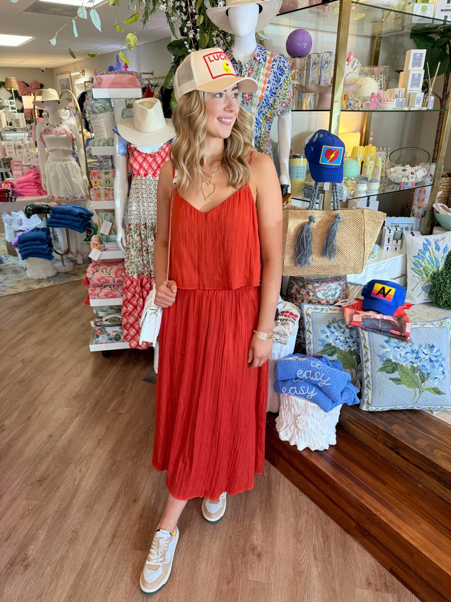 Nicoline Crinkle Midi Skirt - Cabana Red | Z Supply