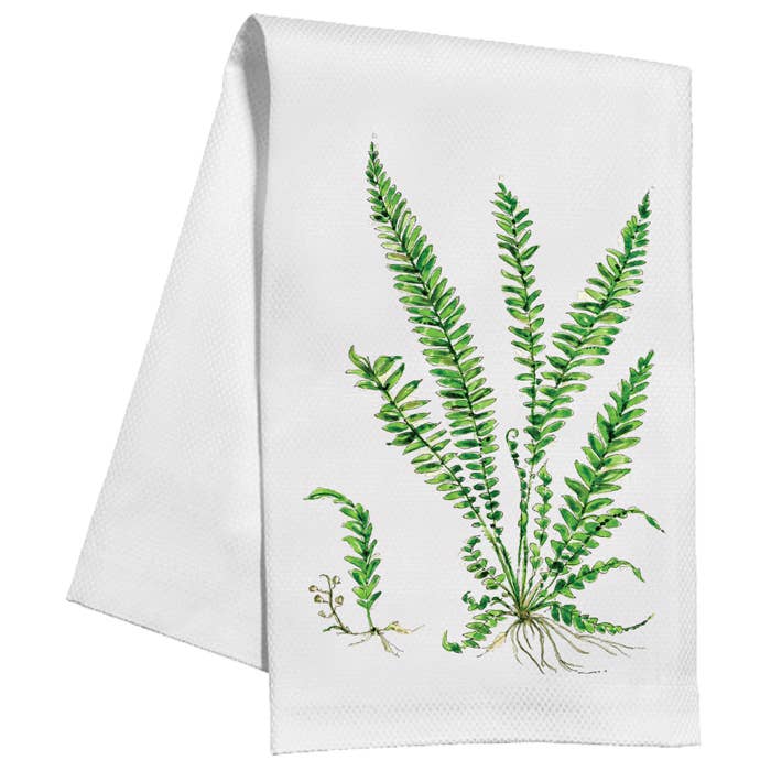 Handpainted Maidenhair Fern Kitchen Towel